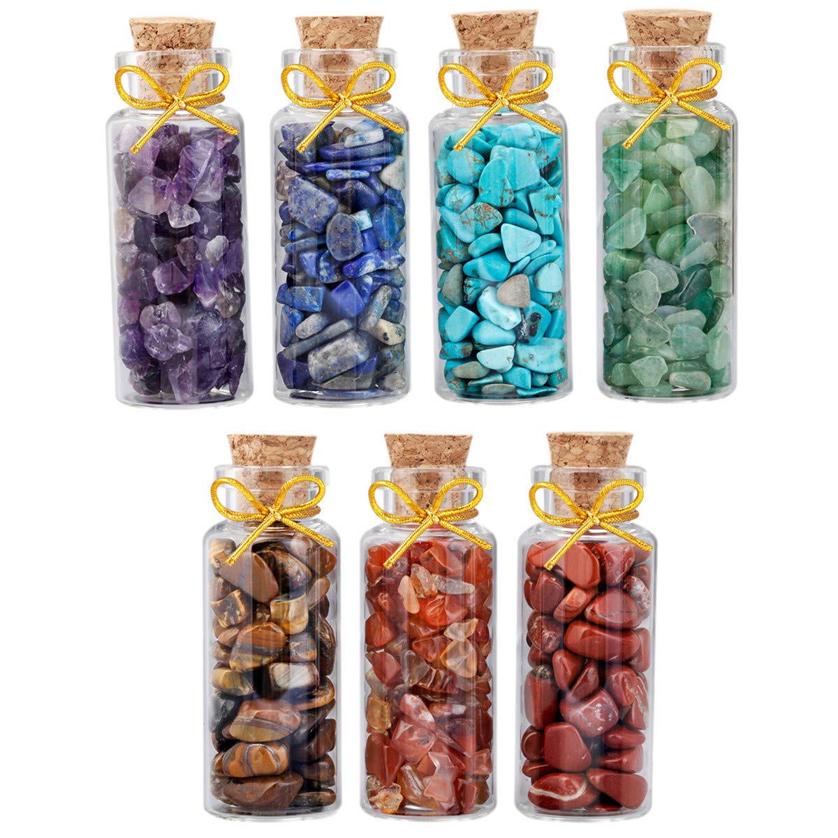 mookaitedecor Set of 7 Mini Gemstone Wishing Bottles — gift idea