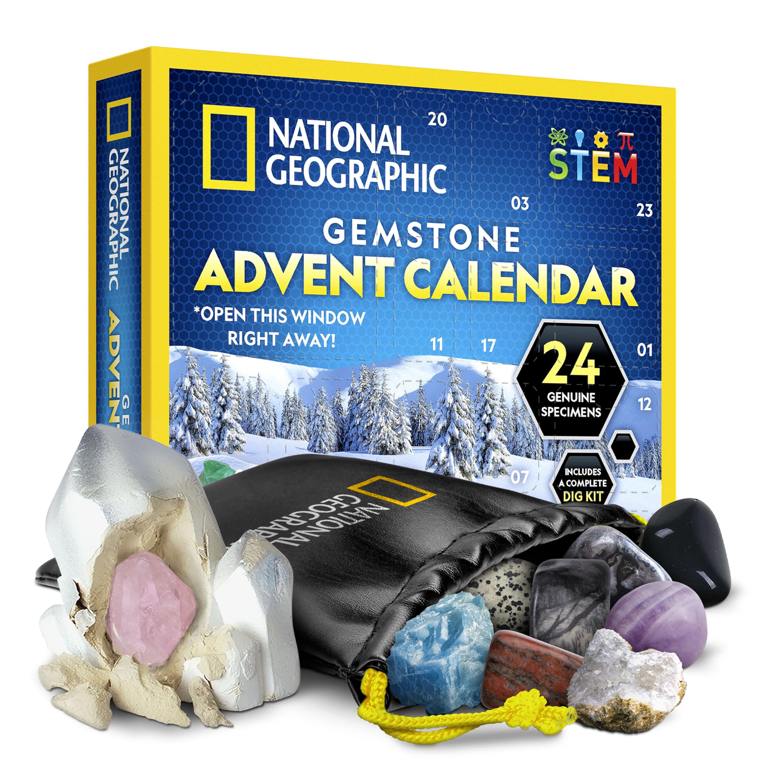 National Geographic 2026 Gemstone Advent Calendar with 24 Gems — original gift idea