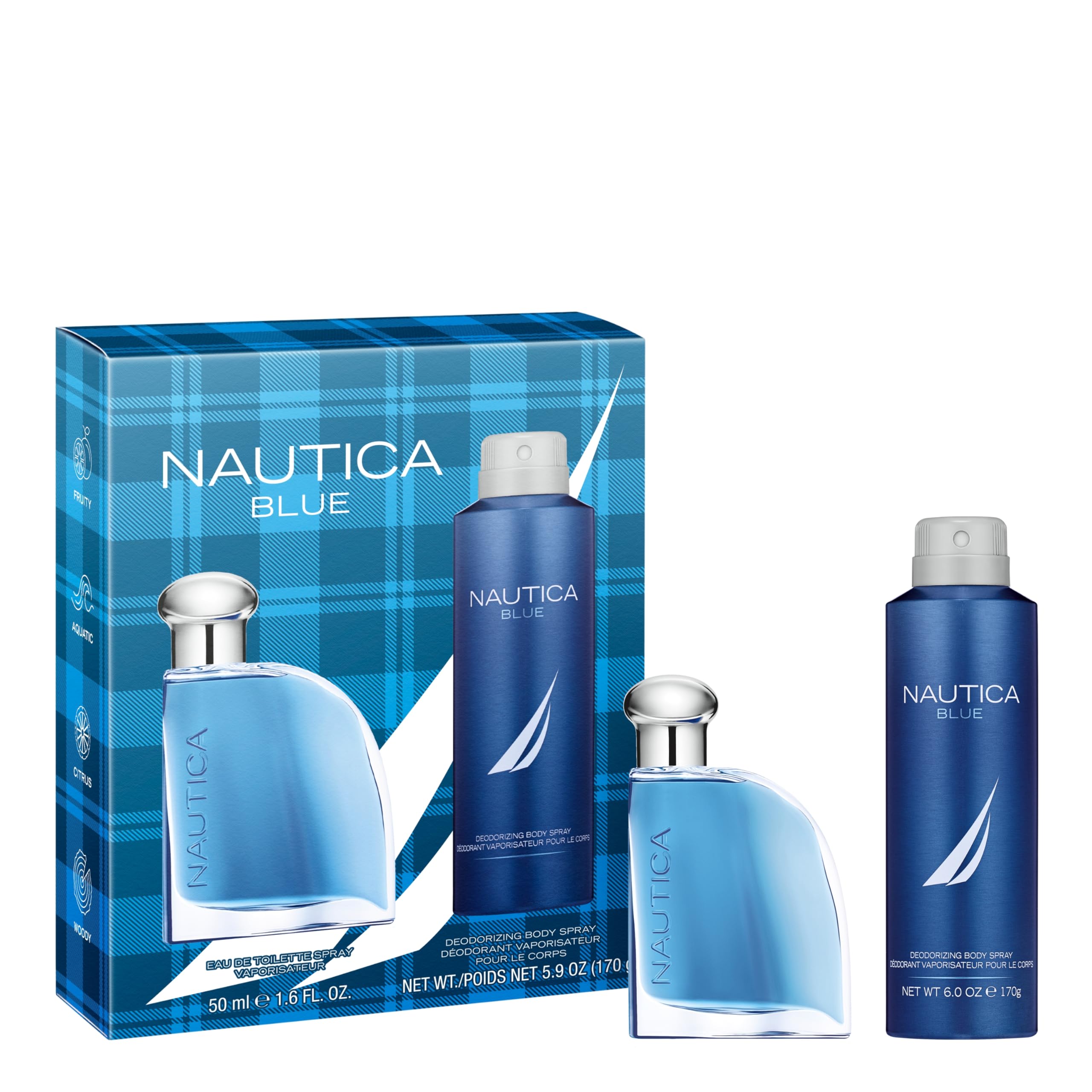 Nautica Blue Gift Set for Men: Eau de Toilette 1.6 Fl Oz + Body Spray — original gift idea