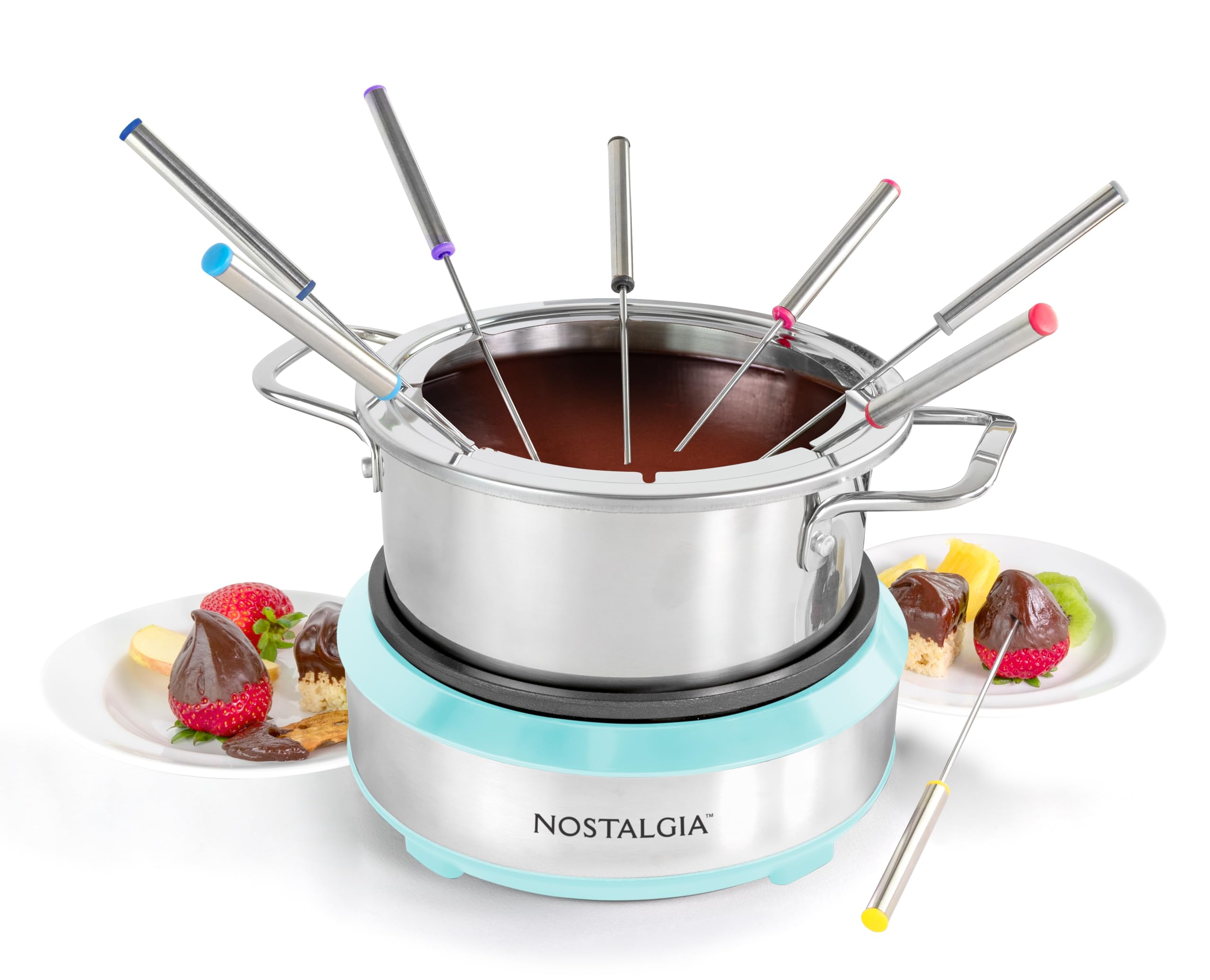 Nostalgia 8-Cup Electric Fondue Pot Set, Aqua — gift idea