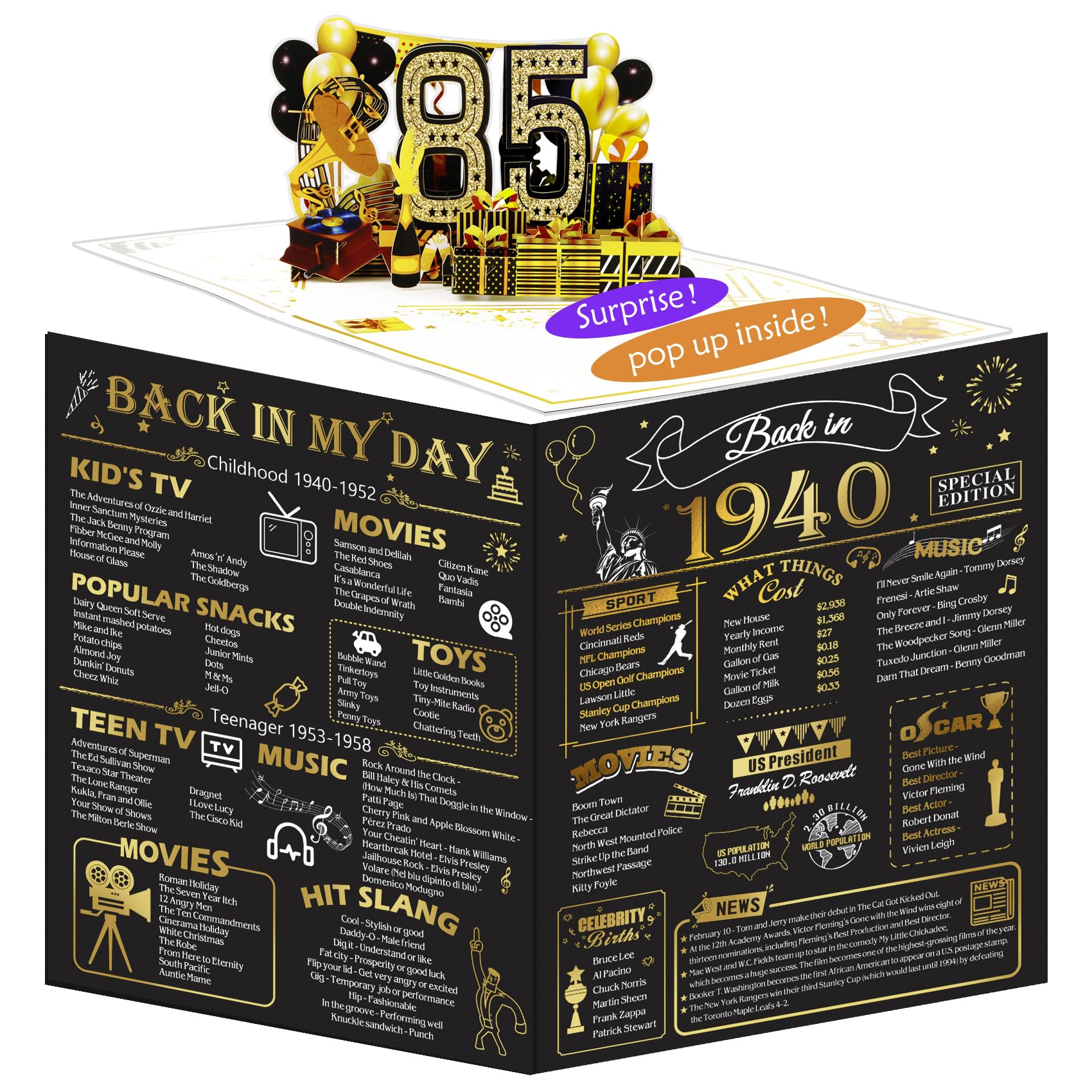 OLOSONG 85th Birthday 3D Pop-Up Card — gift idea