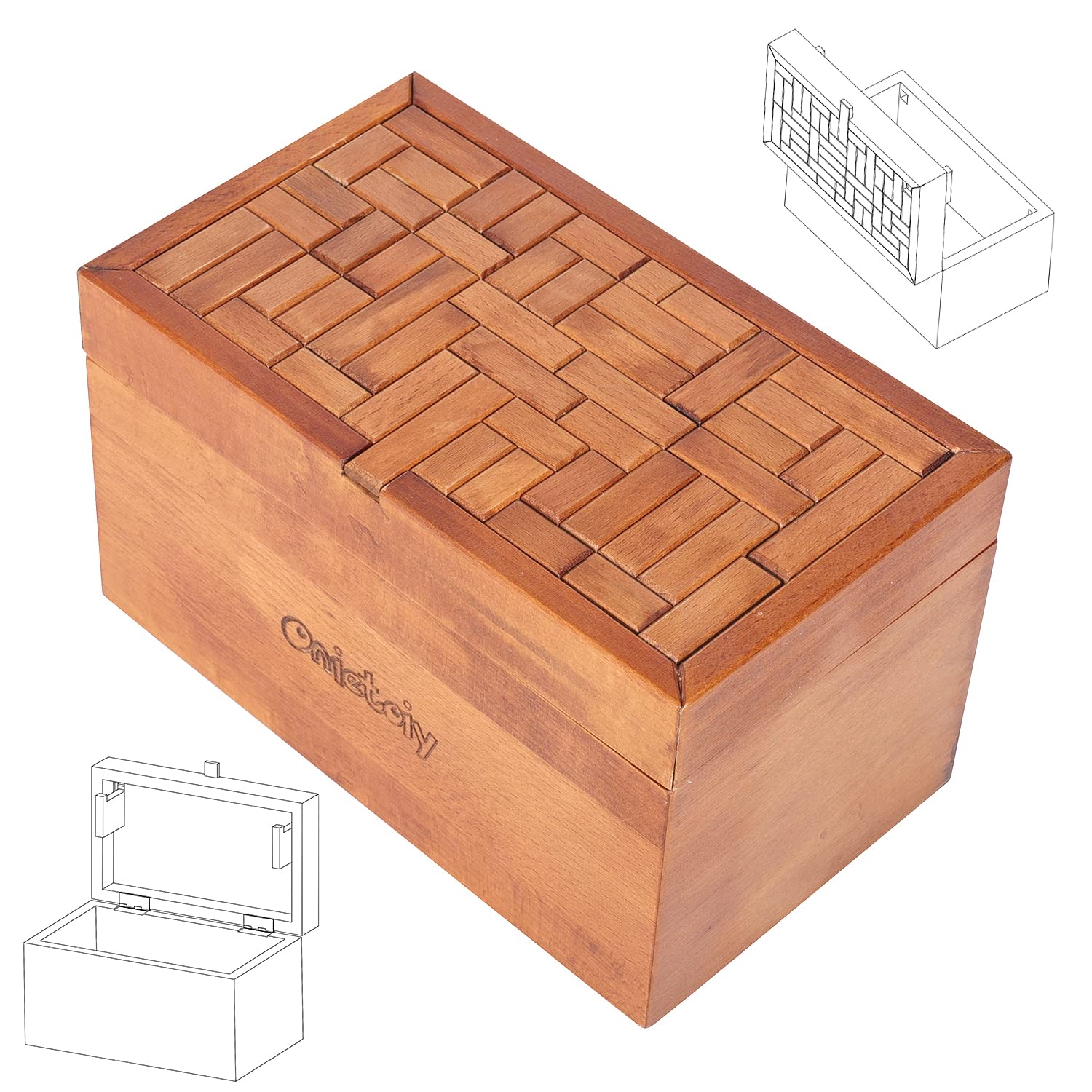 Onietoiy 32-Step Wooden Mystery Puzzle Box — gift idea