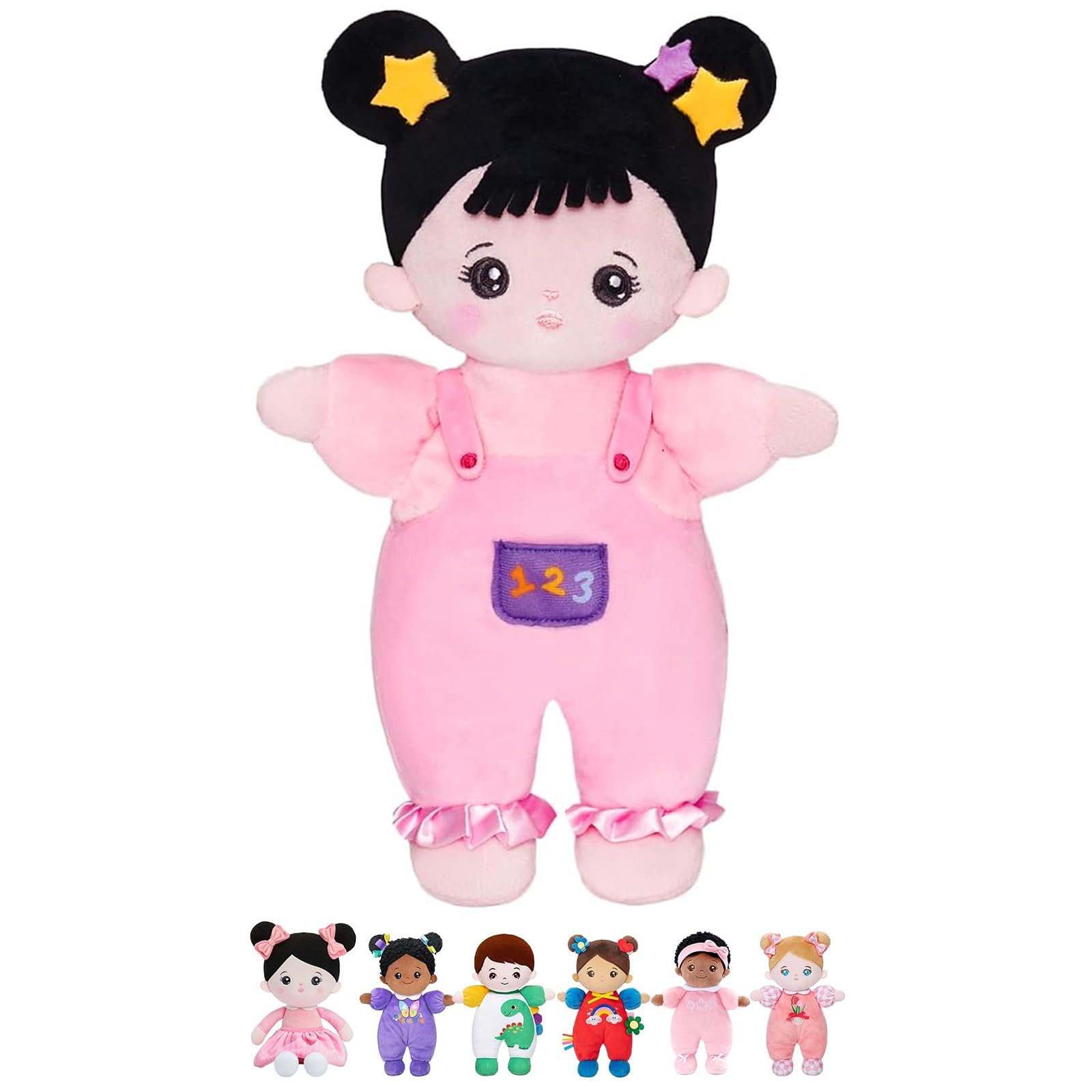 OUOZZZ Soft Baby Doll with Pink Buns, 10 Inch — gift idea