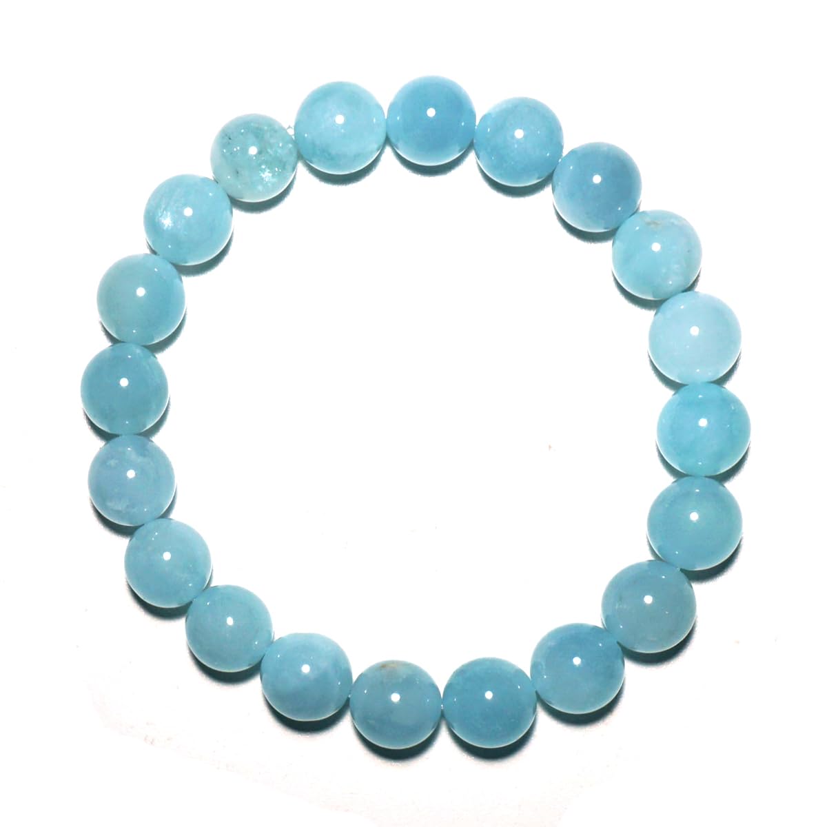 OwizJade Aquamarine Bead Bracelet, 10mm — gift idea