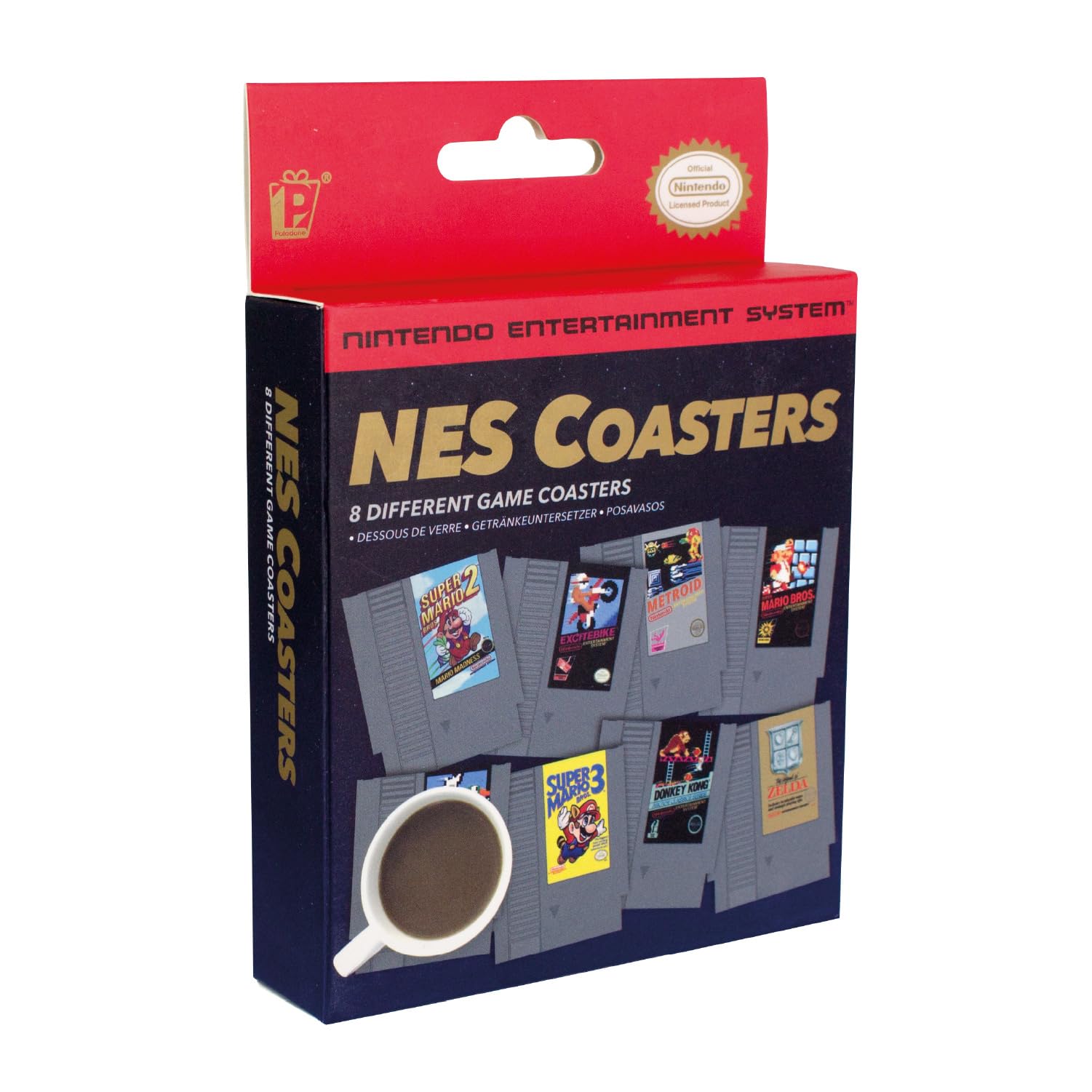 Paladone Nintendo NES Cartridge Retro Drink Coasters for Gamers - Set of 8 — funny and quirky gift