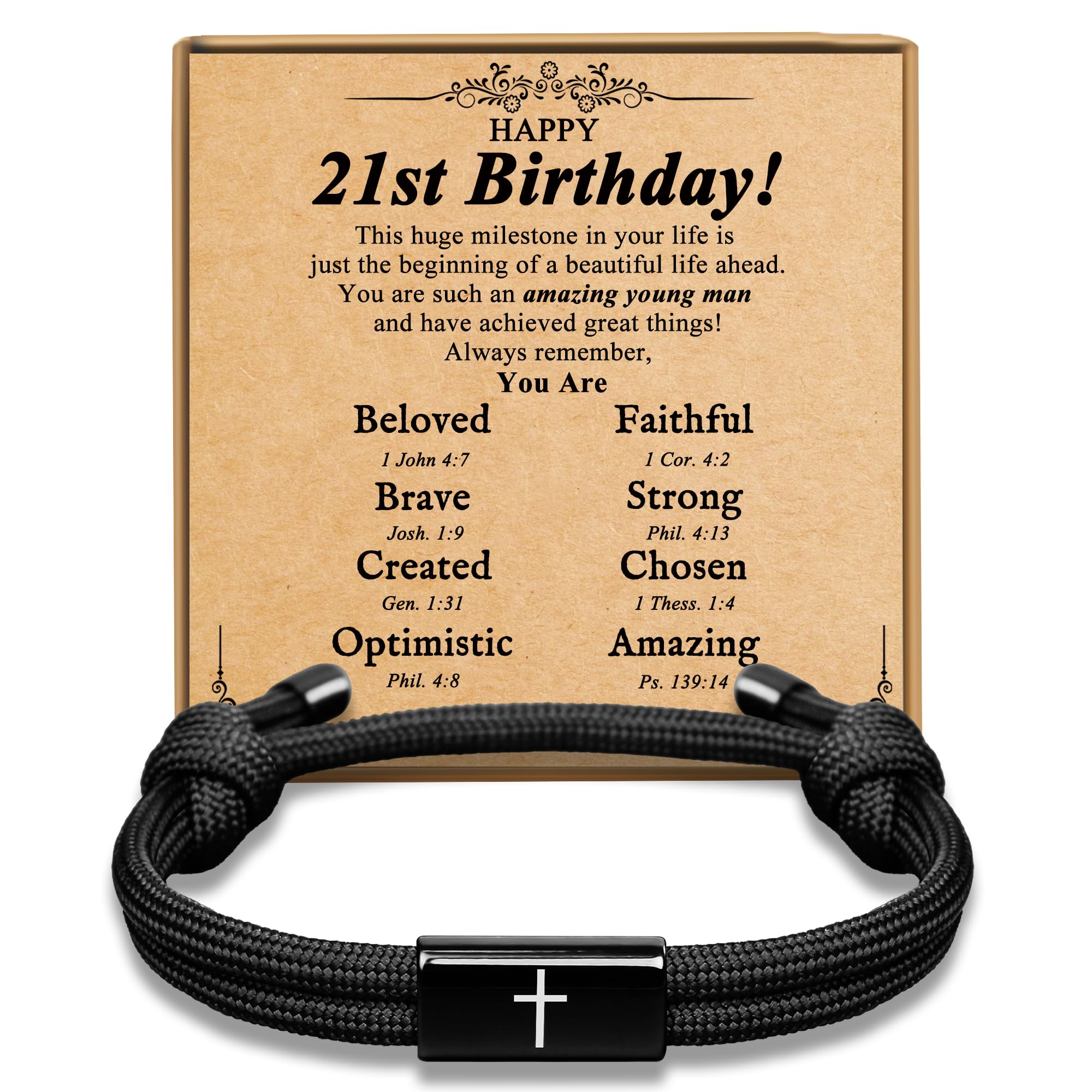 PEALICIOUS 21st Birthday Cross Bracelet — gift idea