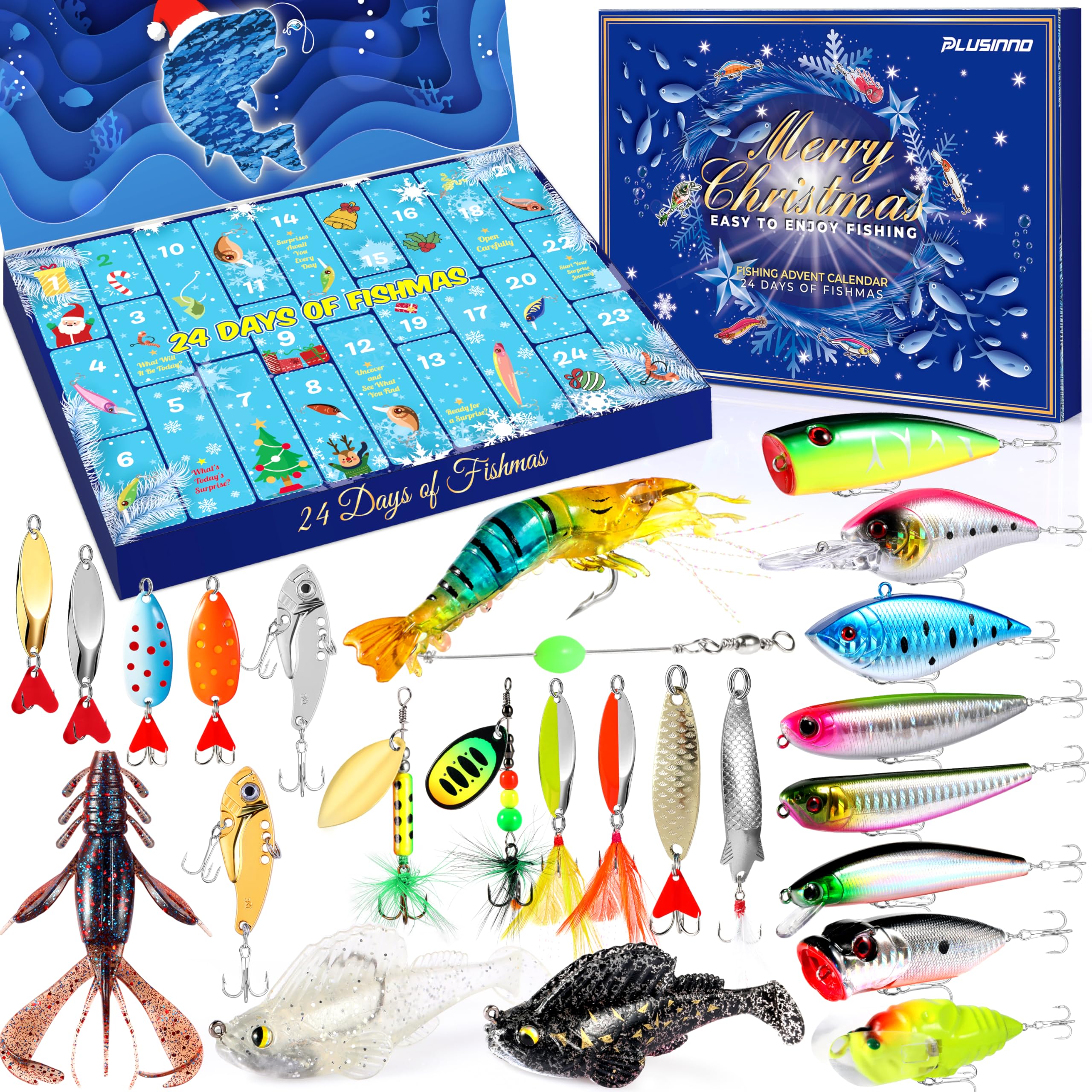 PLUSINNO 2026 Fishing Lures Advent Calendar — gift idea