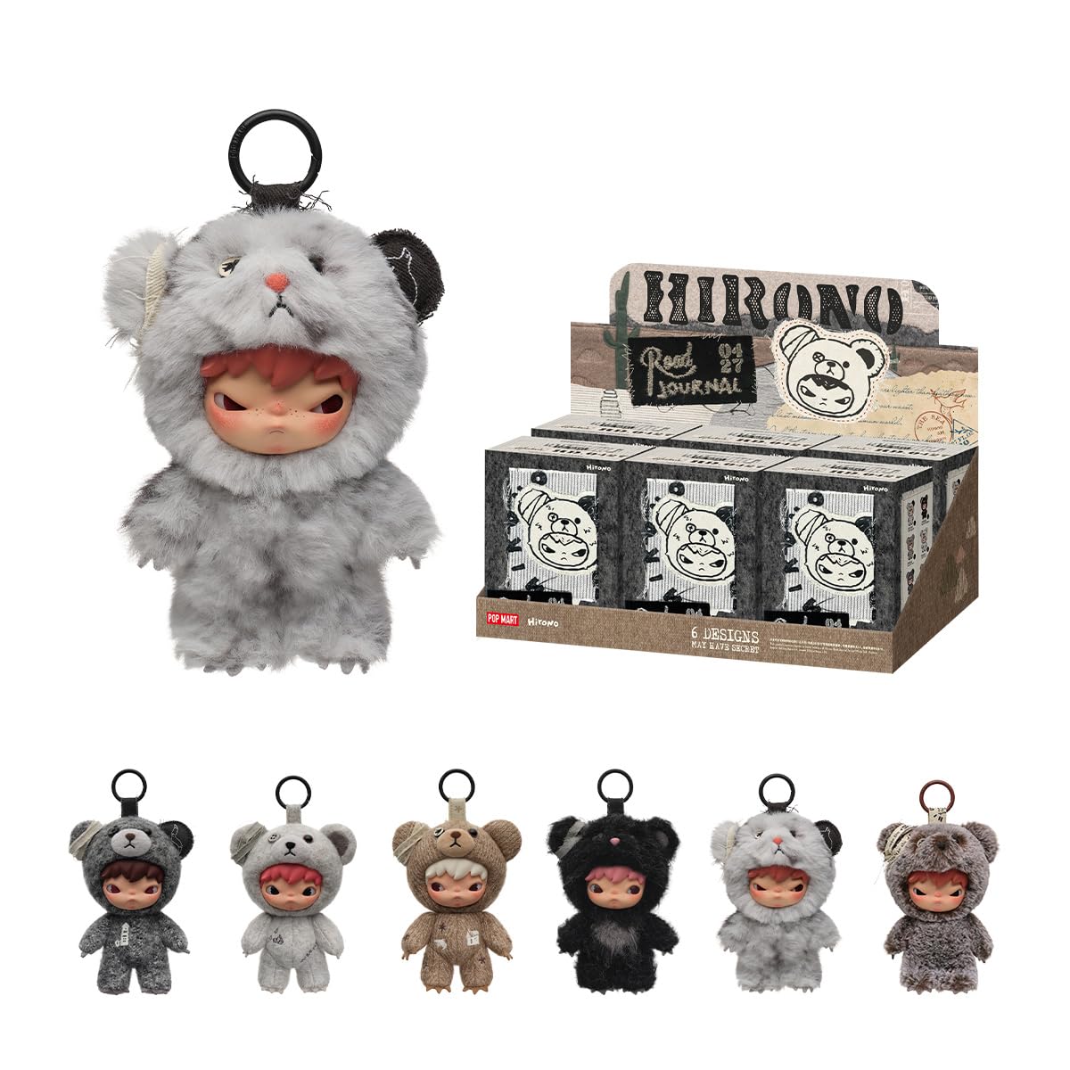 POP MART Hirono Road Journal Series Plush Doll Pendant Blind Box, Whole Set — gift idea