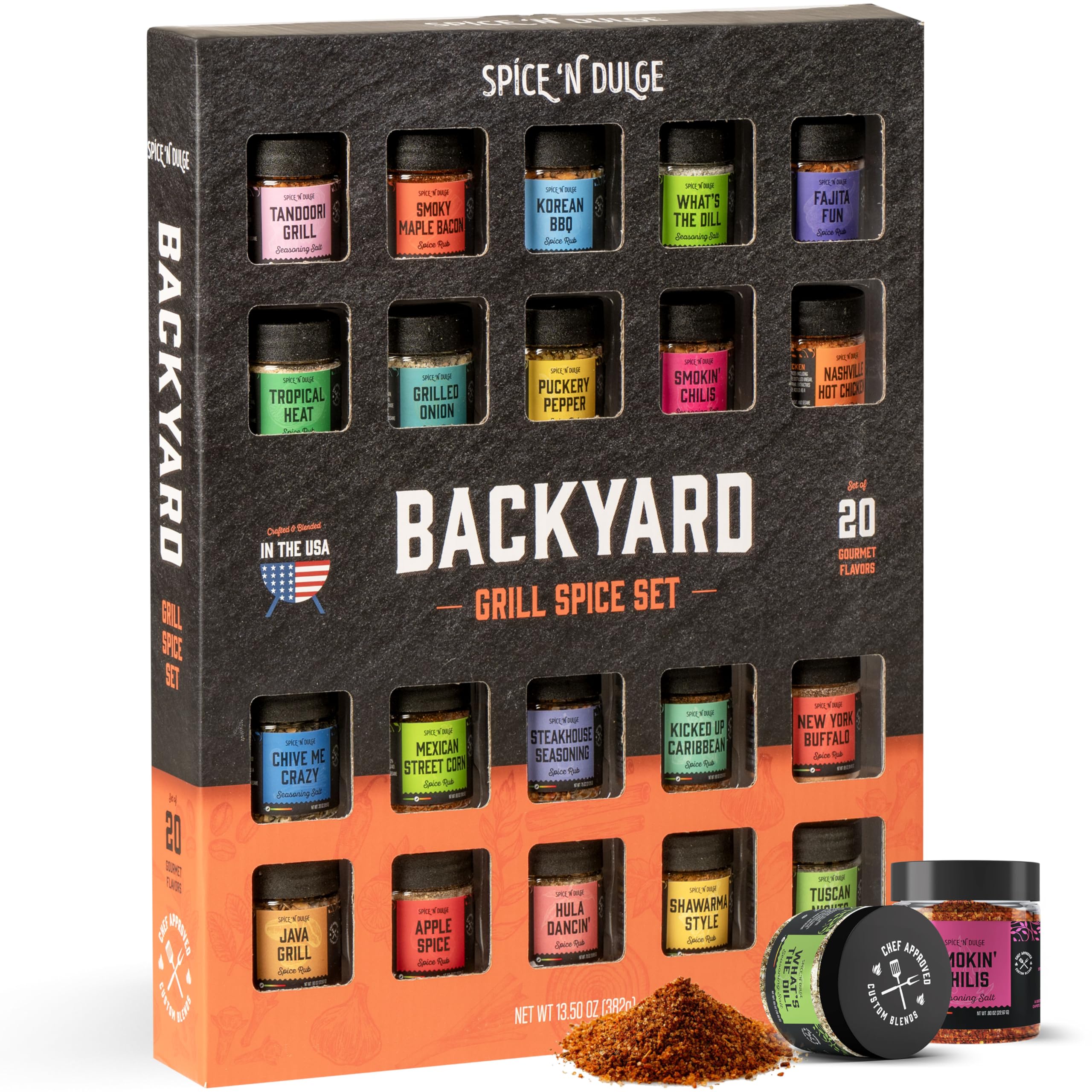 Pop n' Dulge Grilling Spice Gift Set, 20 Jars