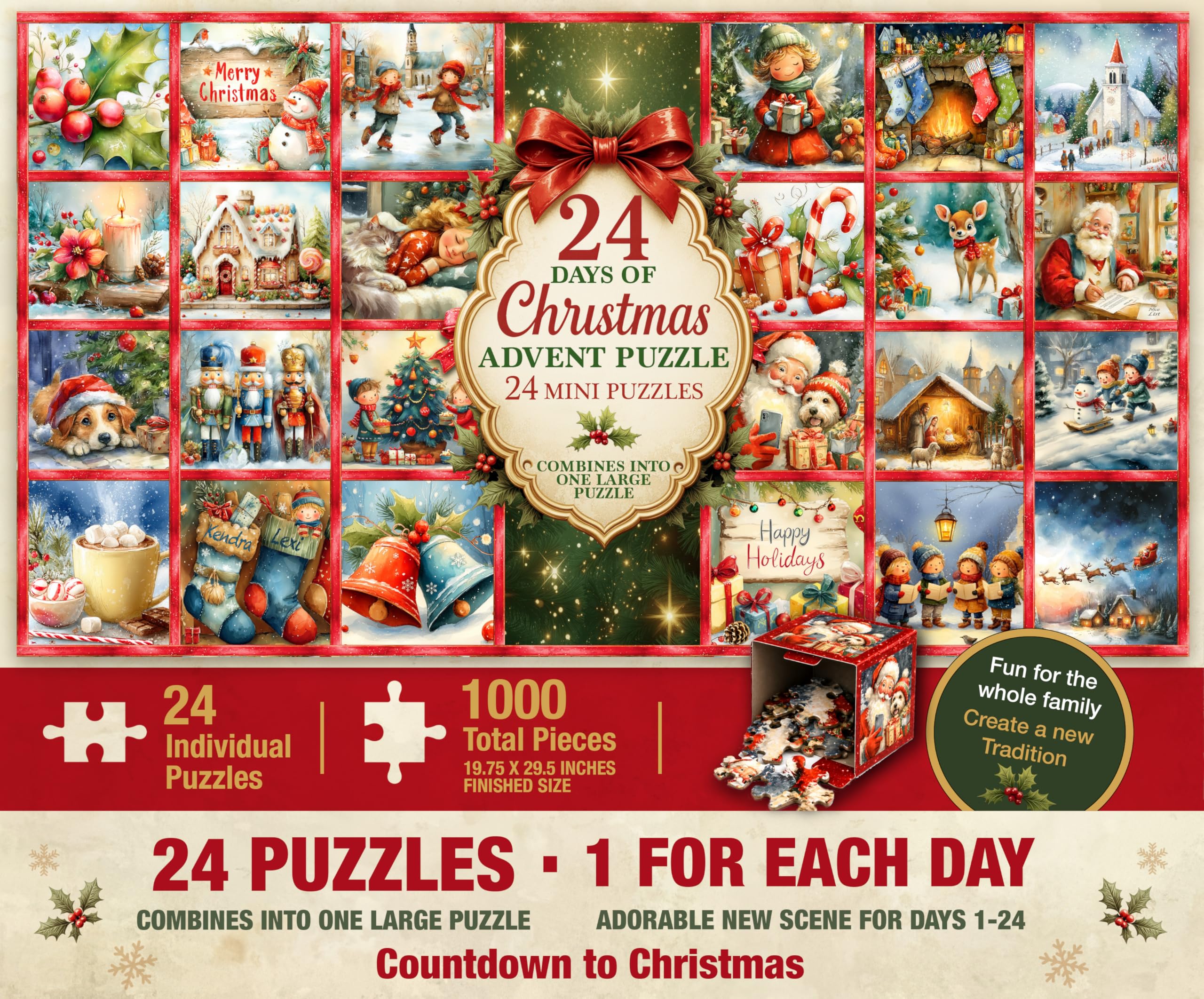 Prime Time Puzzles Christmas Advent Puzzle, 1000 Pieces — funny and quirky gift