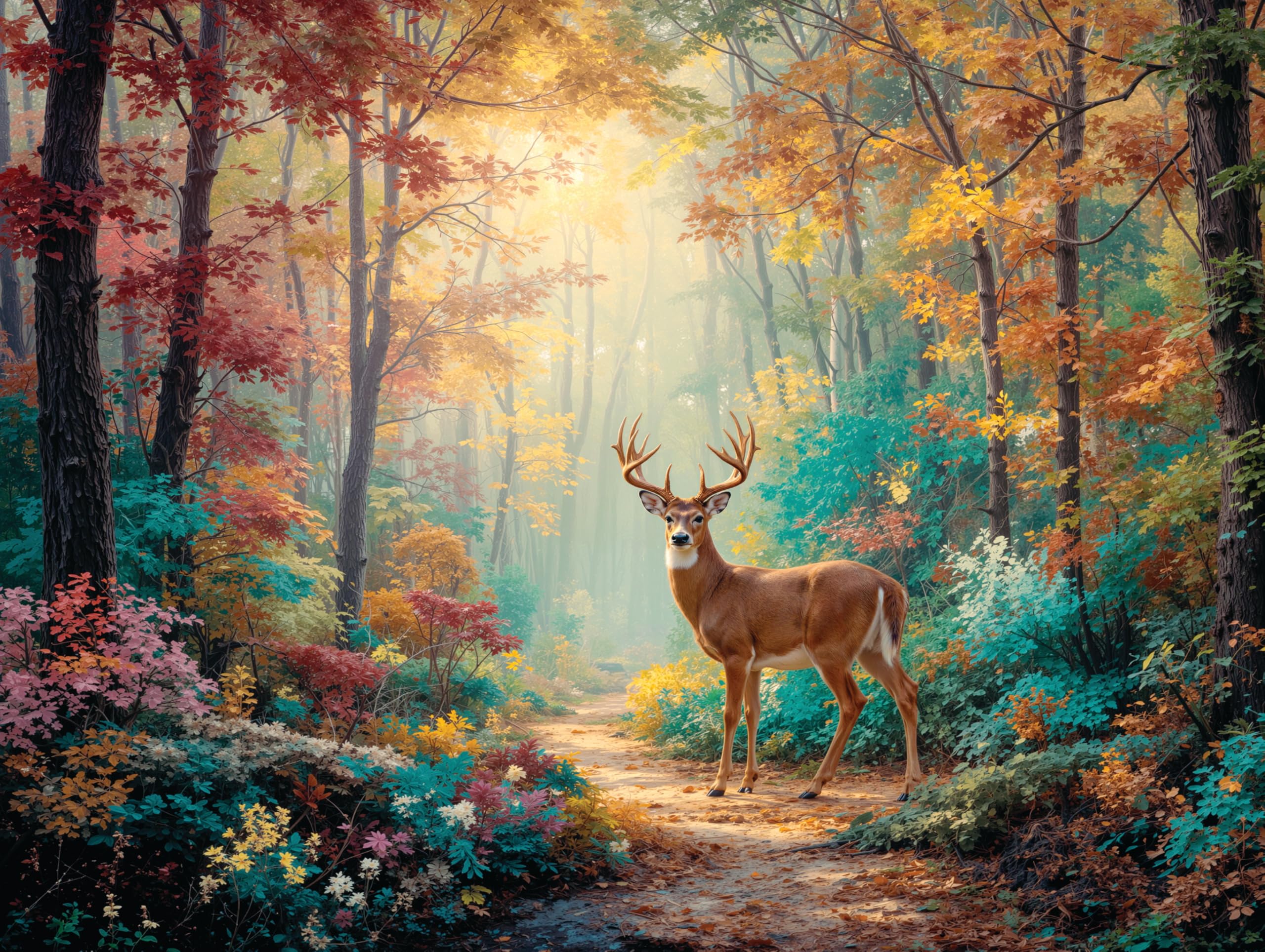 Prime Time Puzzles Deer Dreams 1000-Piece Jigsaw Puzzle — original gift idea
