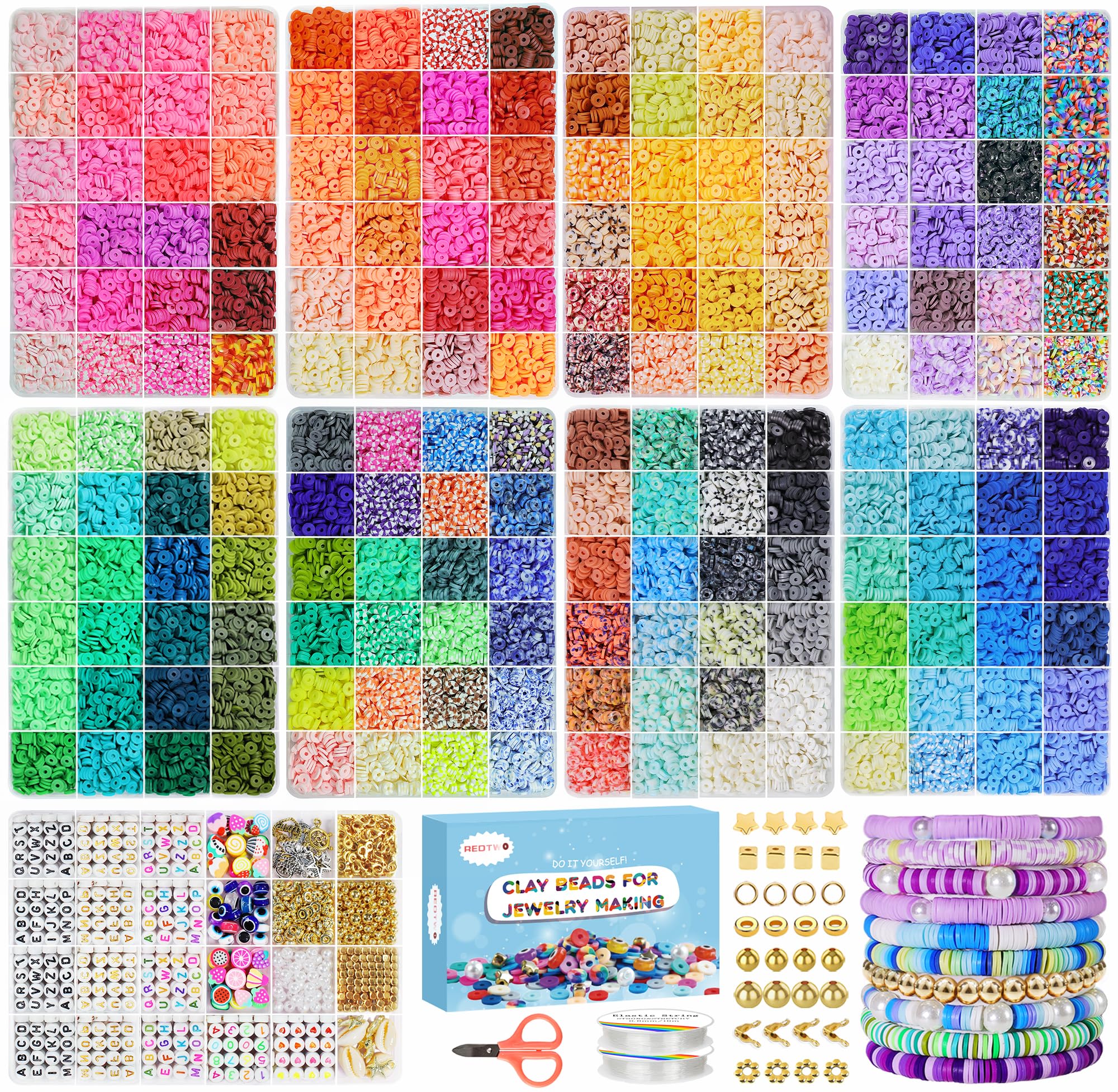 Redtwo Clay Beads Bracelet Making Kit, 32,000 Pieces — original gift idea