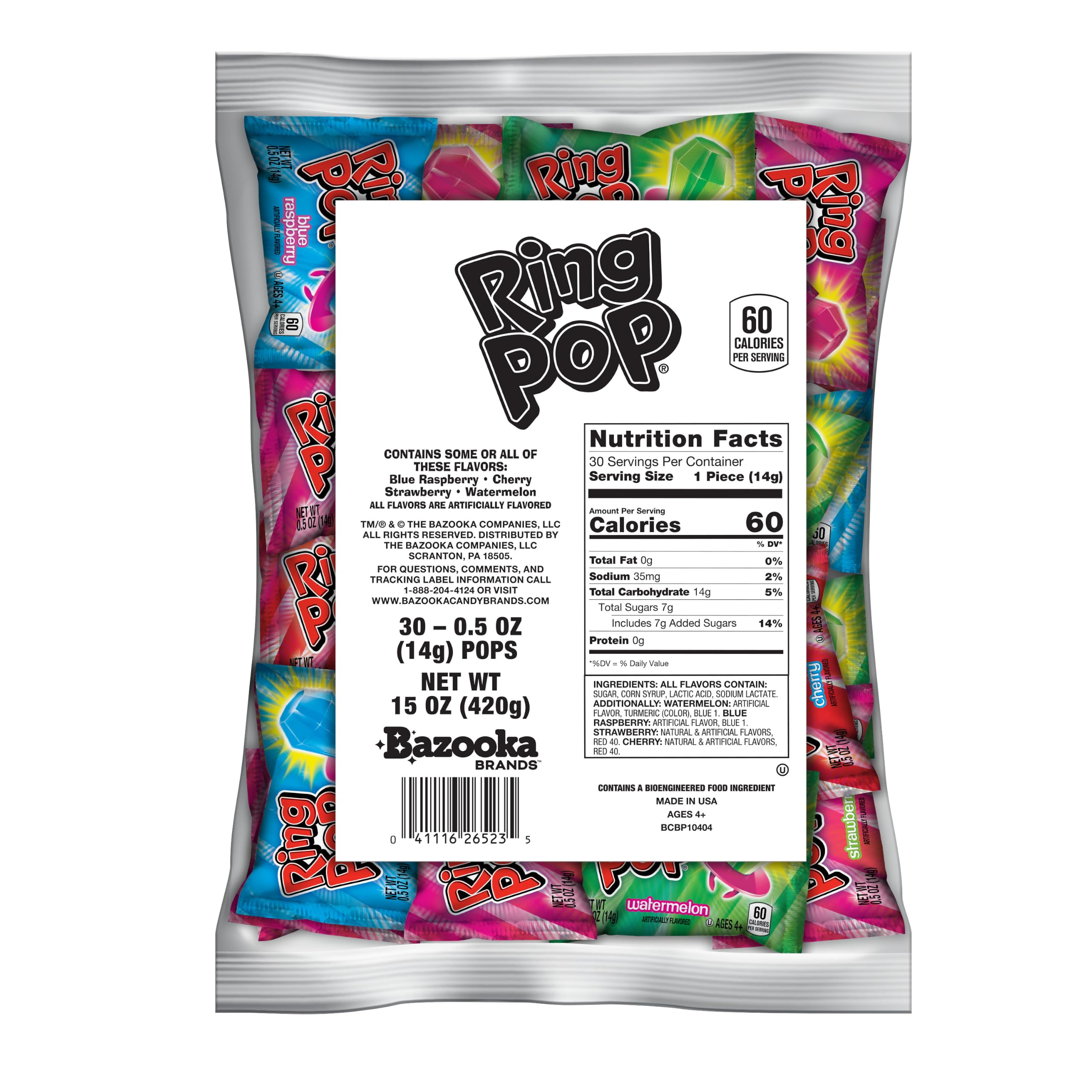 Ring Pop Halloween Candy Lollipops, 30 Count, Assorted Party Favors — funny gift