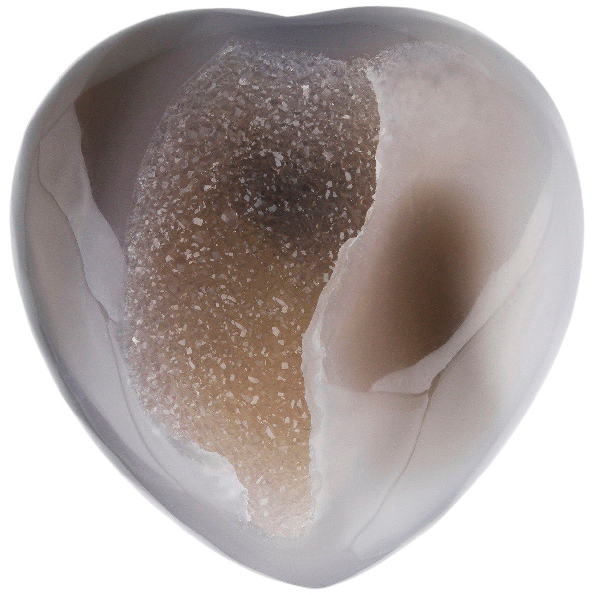 Rockcloud Agate Druzy Puff Heart Stone — gift idea