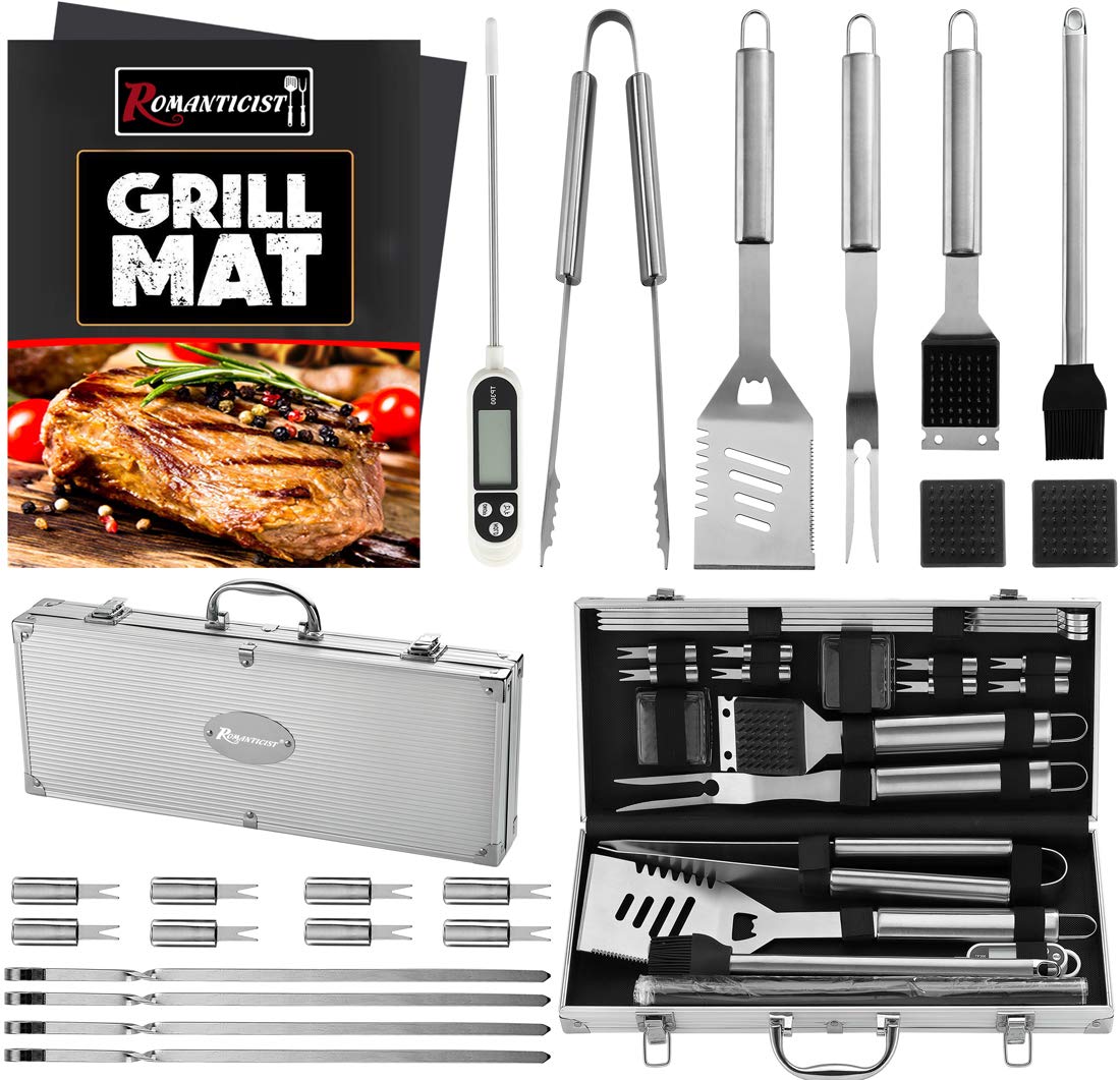 ROMANTICIST 23-Piece BBQ Grill Tool Set with Case — gift idea