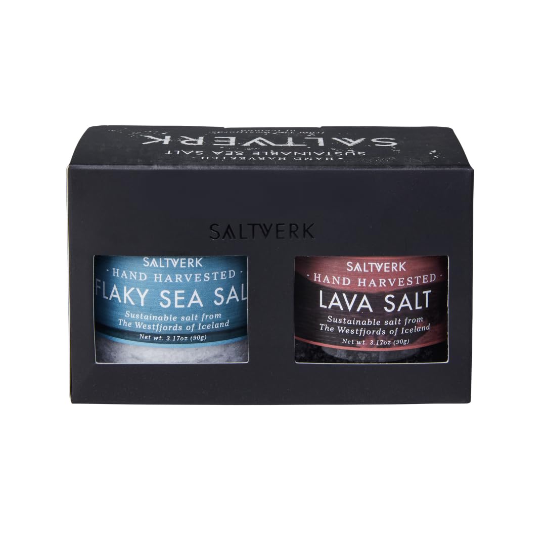 Saltverk Icelandic Sea Salt Gift Set, Flaky and Lava