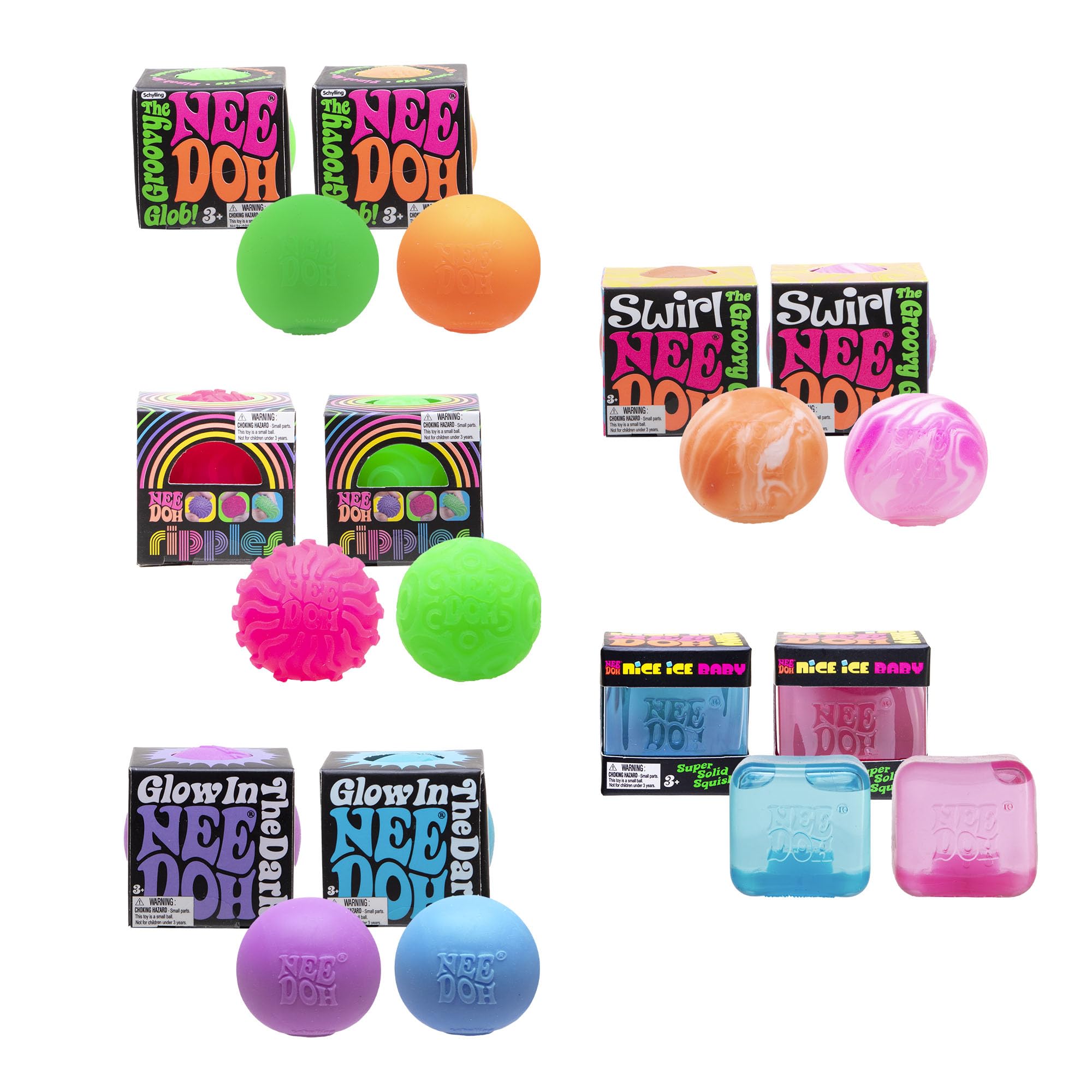 Schylling NeeDoh Teenie 10-Pack, Mini Squish Toys — gift idea