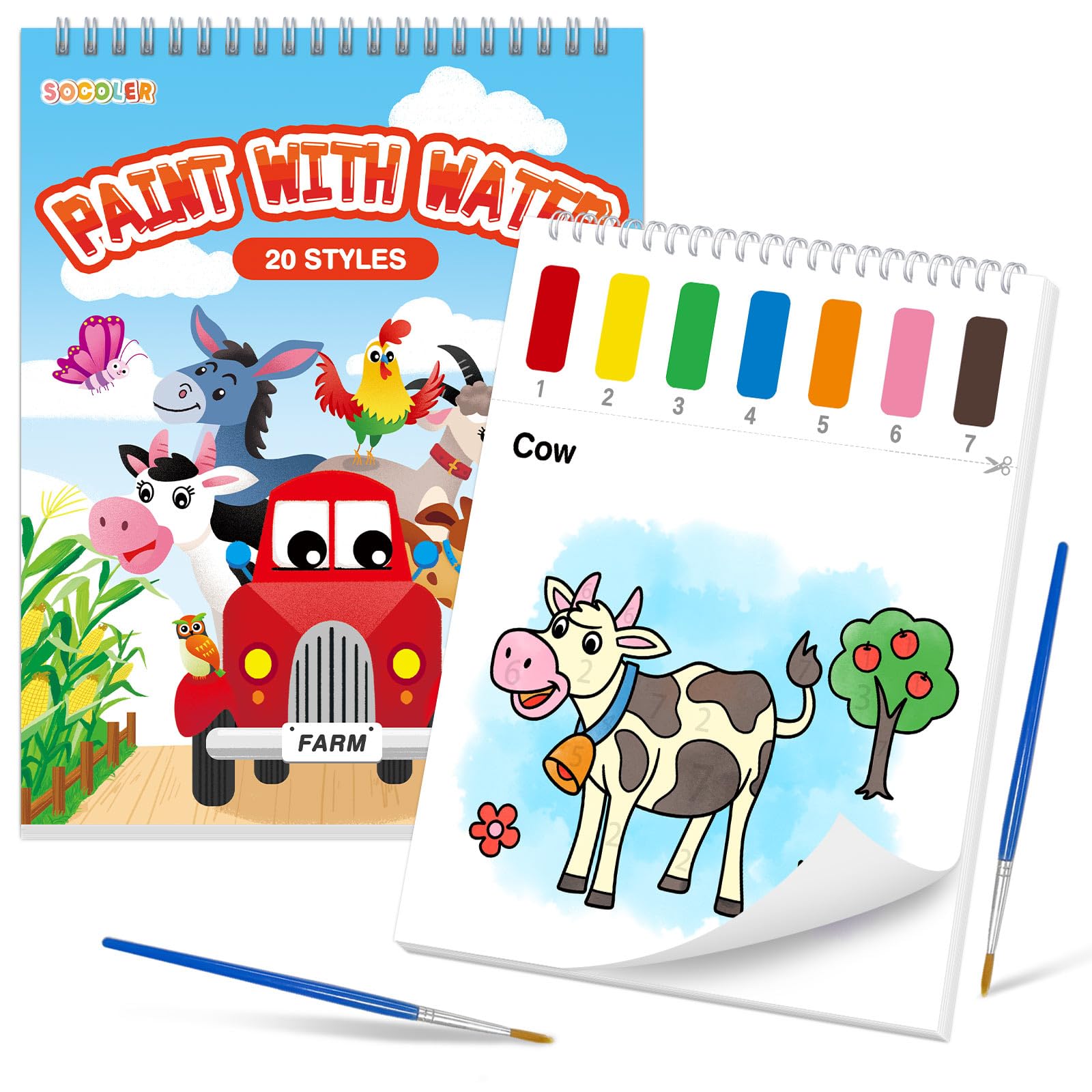 SOCOLER Paint with Water Book, Farm — gift idea
