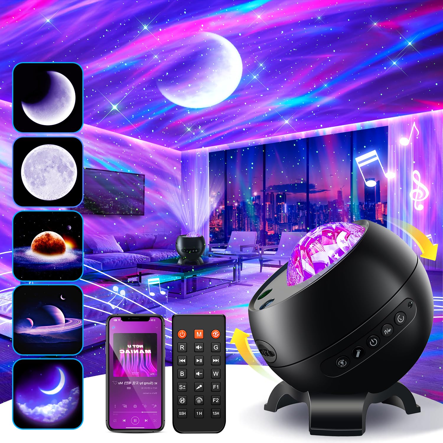 LED Light Gifts Home Decor Light Projector with 375 Effects, Bluetooth — funny and quirky gift