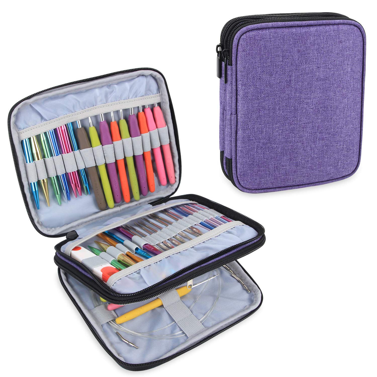Teamoy Crochet Hook and Needle Organizer Case, Purple — gift idea