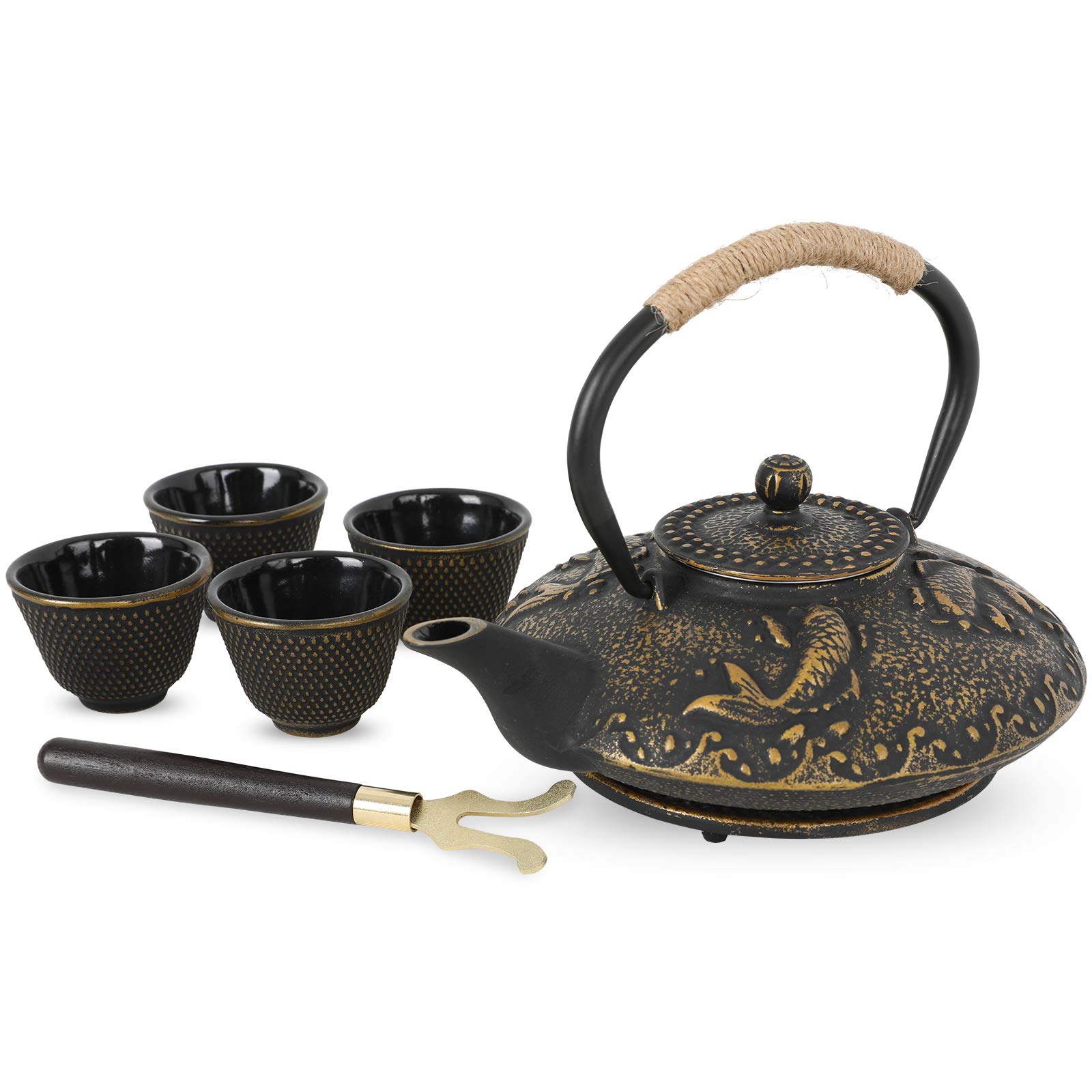Ufine Koi Cast Iron Teapot Set with 4 Cups — gift idea