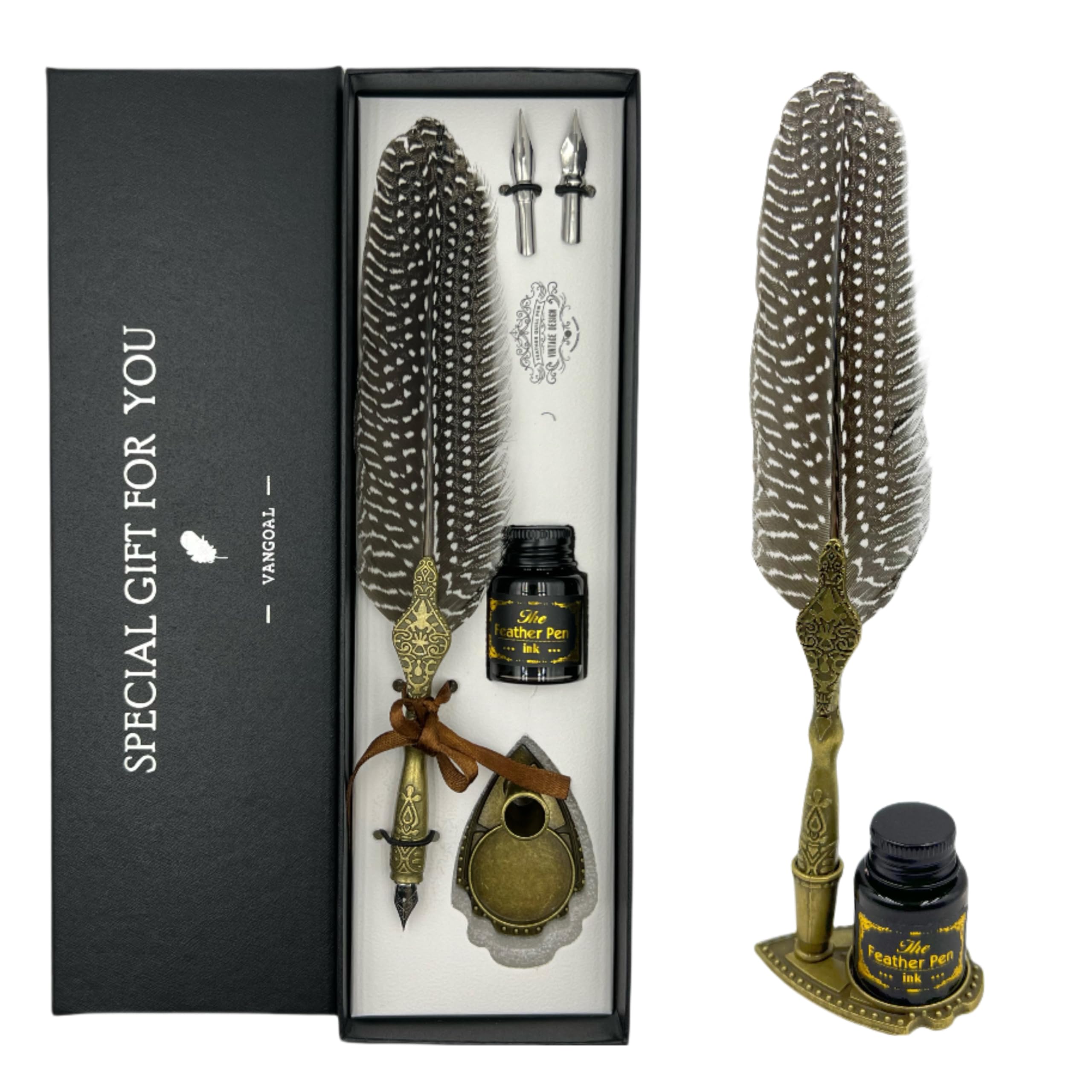 VANGOAL Pheasant Quill Pen and Ink Set — gift idea