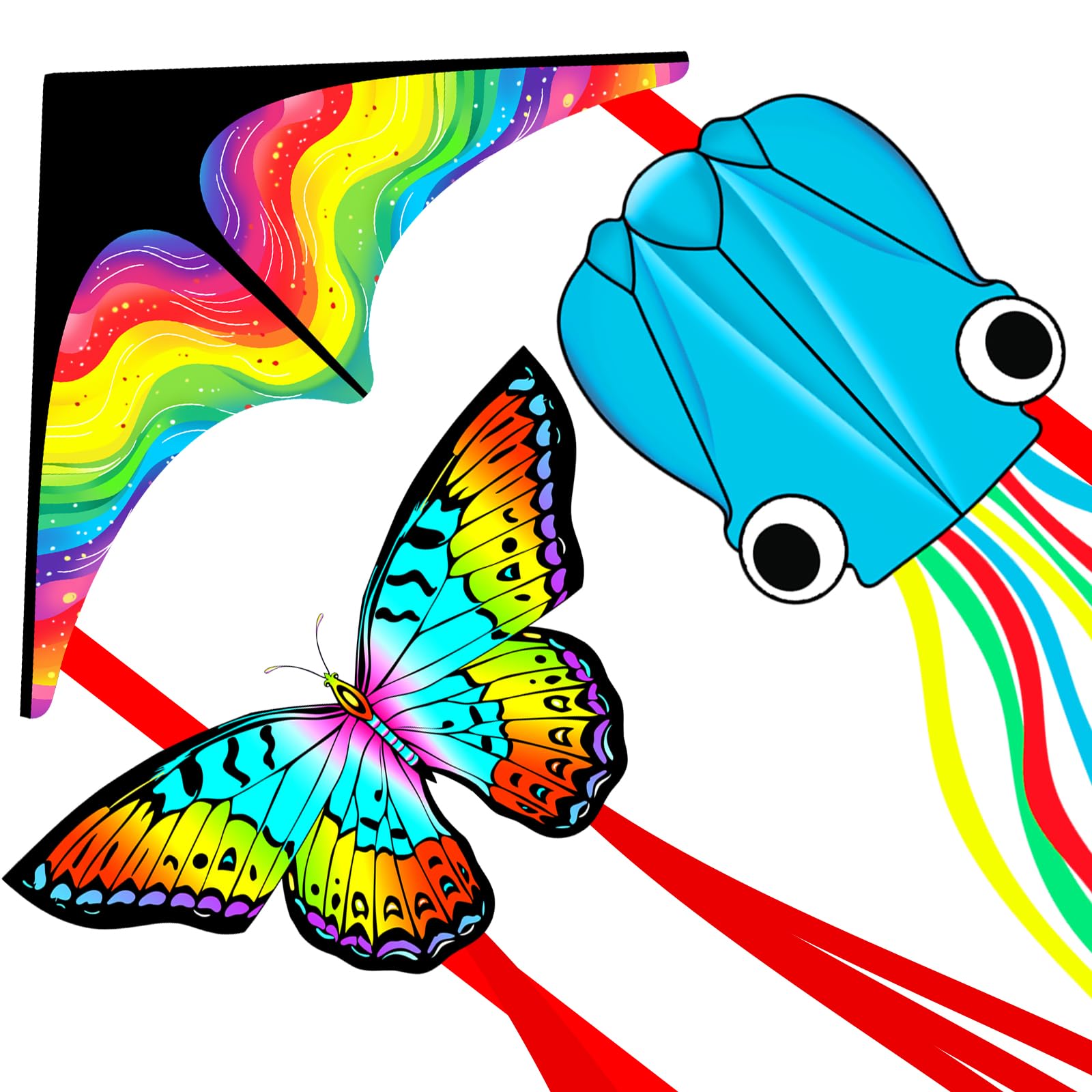 Xida Kite 3-Pack: Delta, Butterfly and Octopus Kites — gift idea