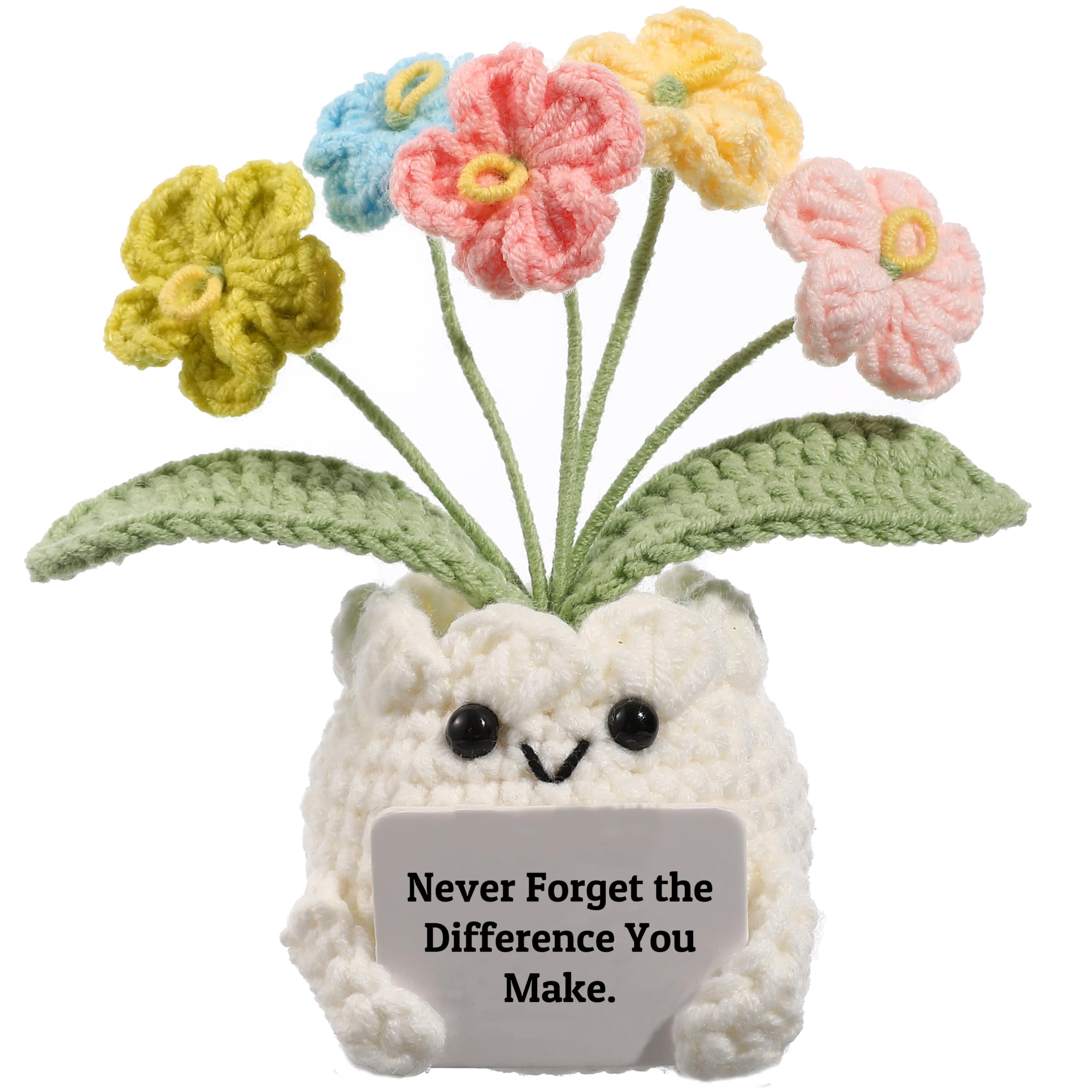 YOOJEE Forget-Me-Not Crochet Potted Flower — funny and quirky gift