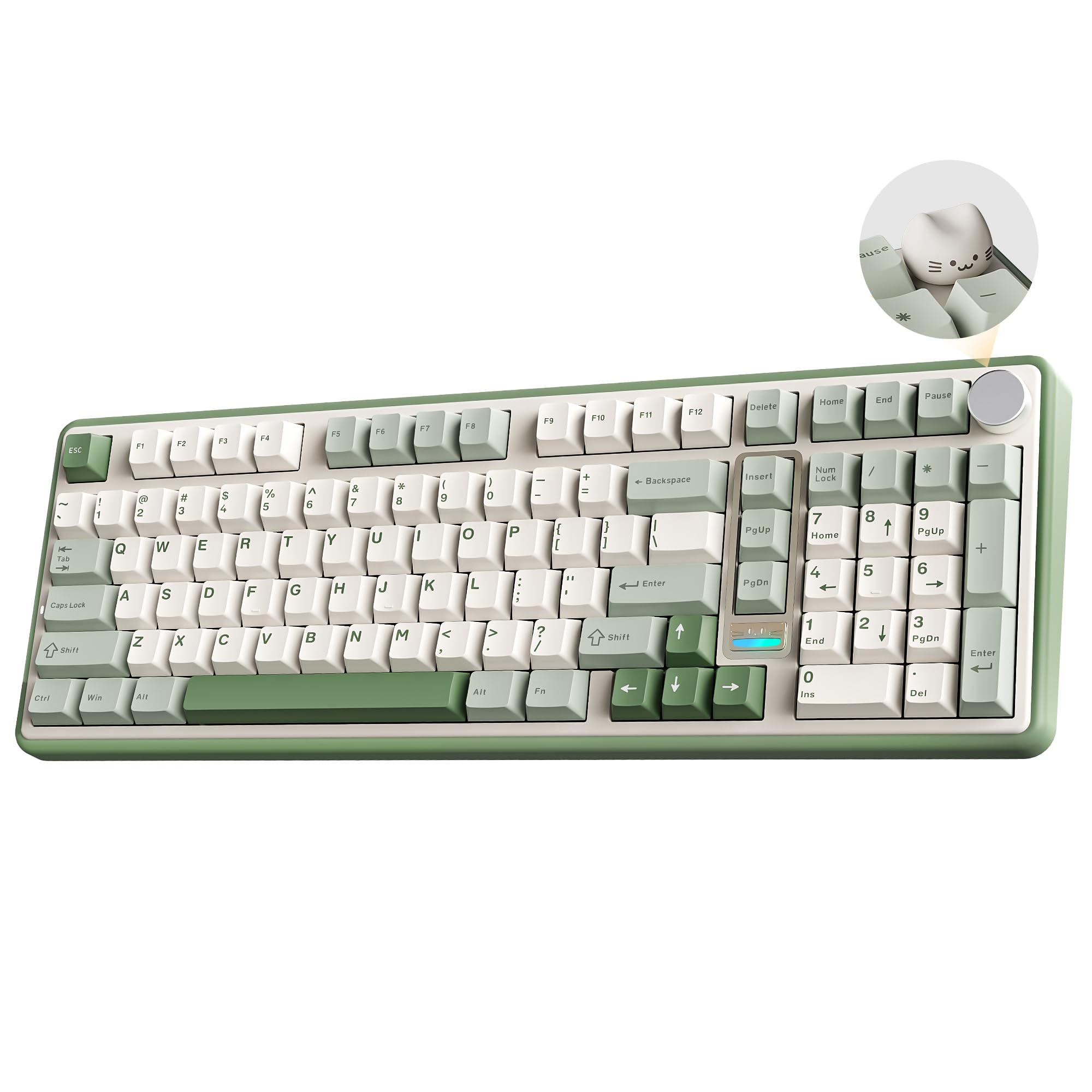 YUNZII B98 PRO 96% Wireless Mechanical Keyboard, Matcha Green, Candy Switch — gift idea