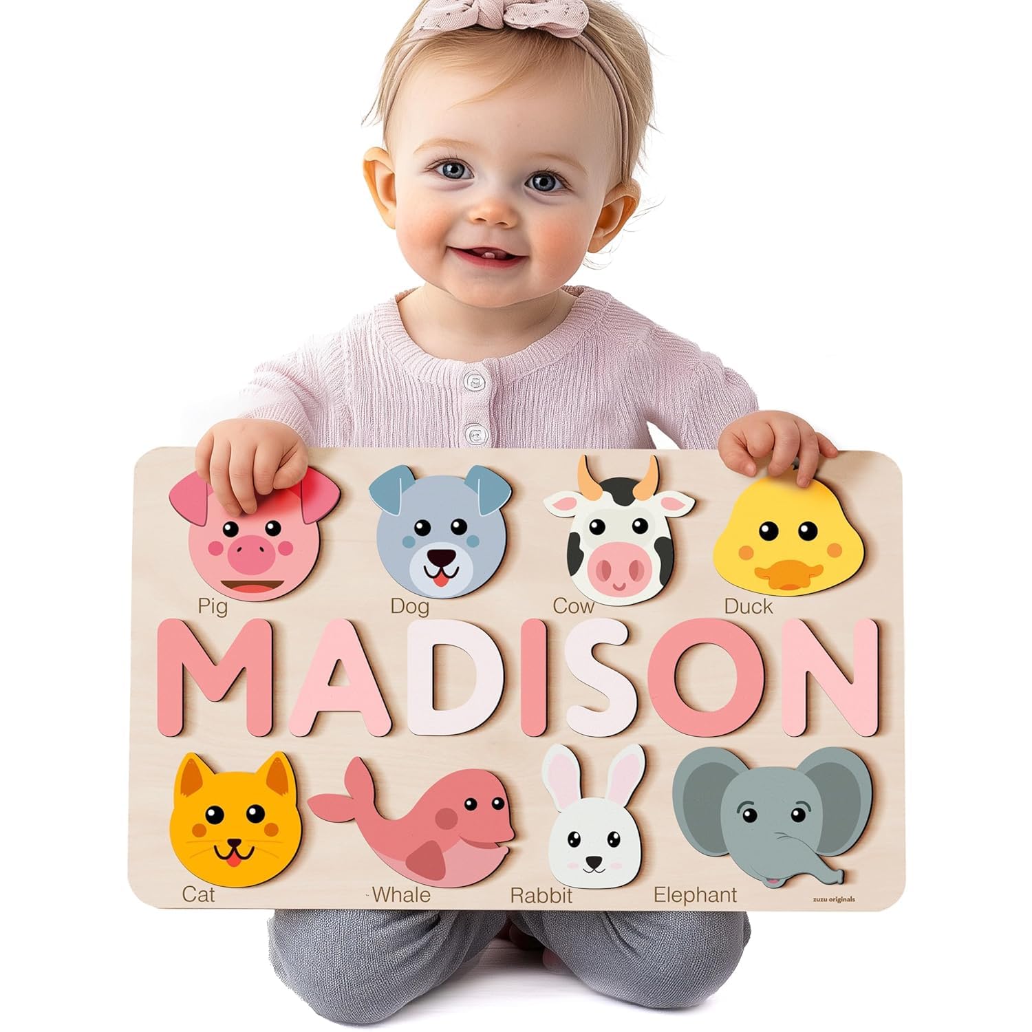 Zuzu Puzzle Personalized Wooden Name Puzzle for Toddlers — gift idea