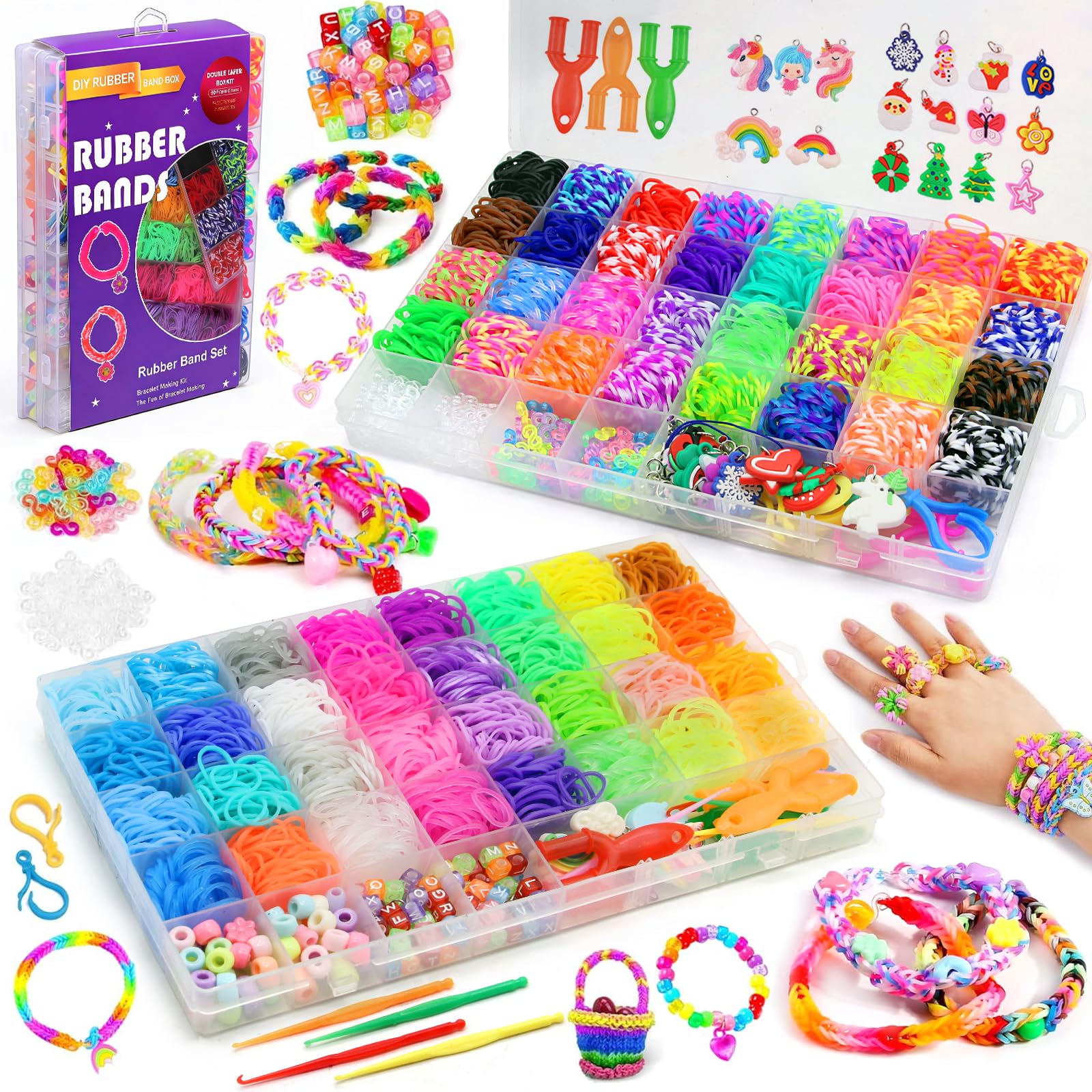AOKITO Kit 5000+ Élastiques Bracelets 64 couleurs — idée cadeau original