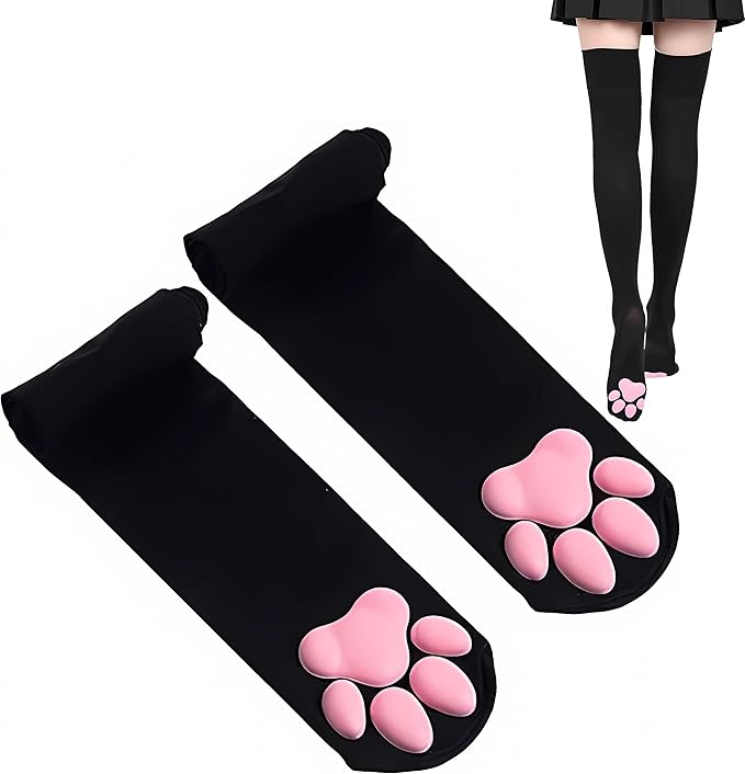 Cat Paw Thigh-High Socks — original gift idea