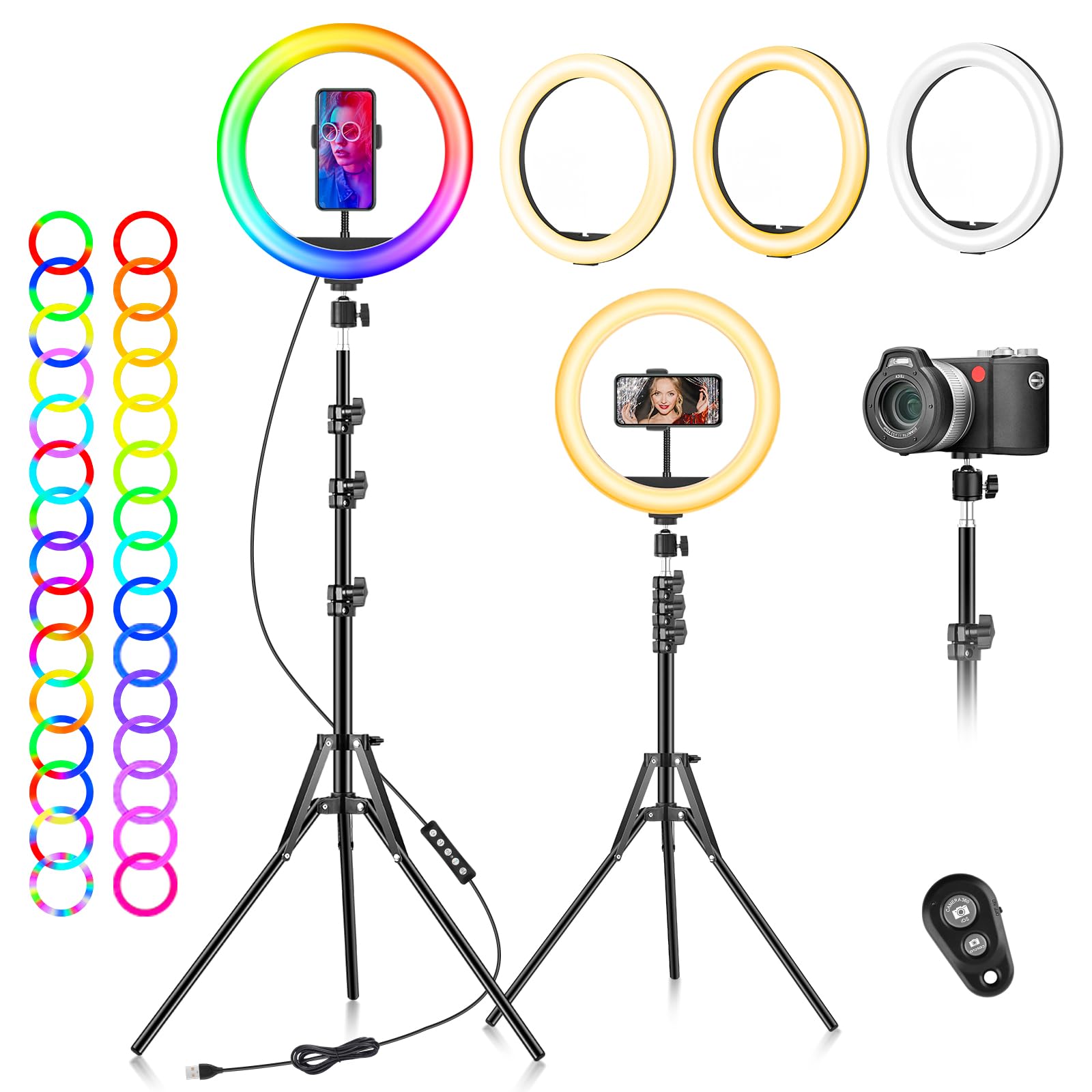 La ring light avec trépied pour selfie et visio — idée cadeau original
