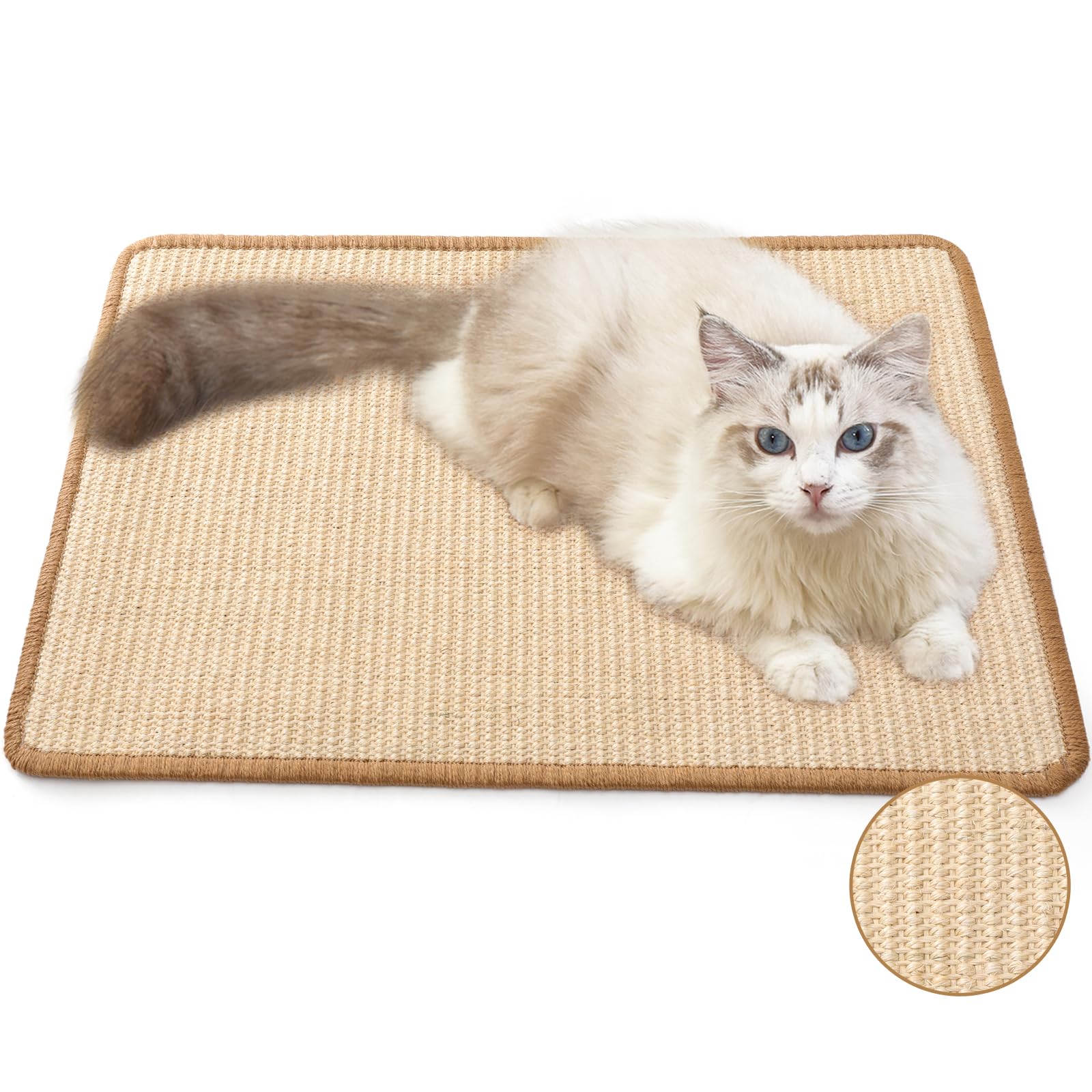 FUKUMARU Natural Sisal Cat Scratcher Mat — original gift idea
