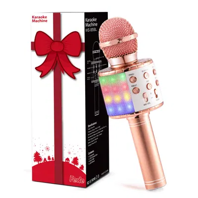 Le micro karaoké Bluetooth Fede avec lumière LED — idée cadeau