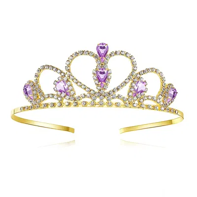Lovelyshop, diadème de princesse doré à strass violets pour fillette — idée cadeau
