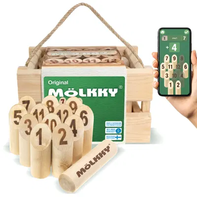 Mölkky Original, jeu de quilles finlandais en bouleau — idée cadeau