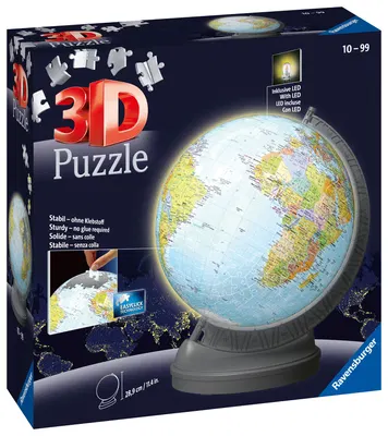 Ravensburger Puzzle 3D Globe terrestre lumineux, 540 pièces — idée cadeau