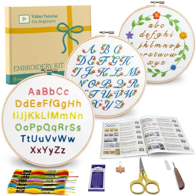 Bradove Alphabet Embroidery Kit for Beginners