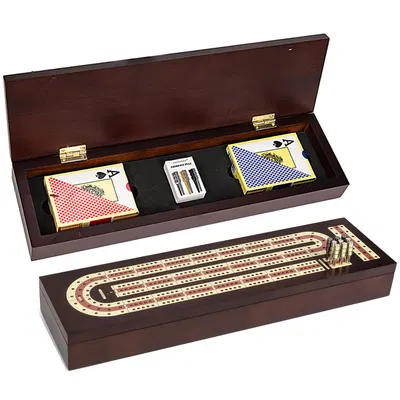 ESENHARBER Wooden Cribbage Board Set with Magnetic Lock — gift idea