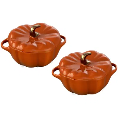Staub Ceramic Petite Pumpkin Cocotte Set, 2 Pieces — gift idea