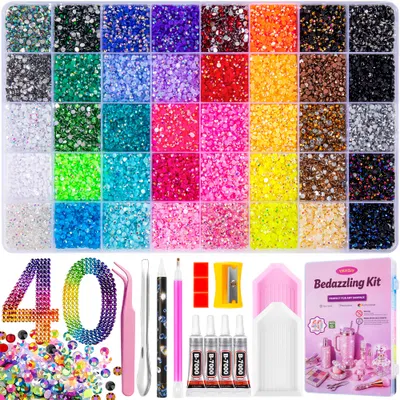 YKHSIY Bedazzling Kit, 40,000 Resin Rhinestones
